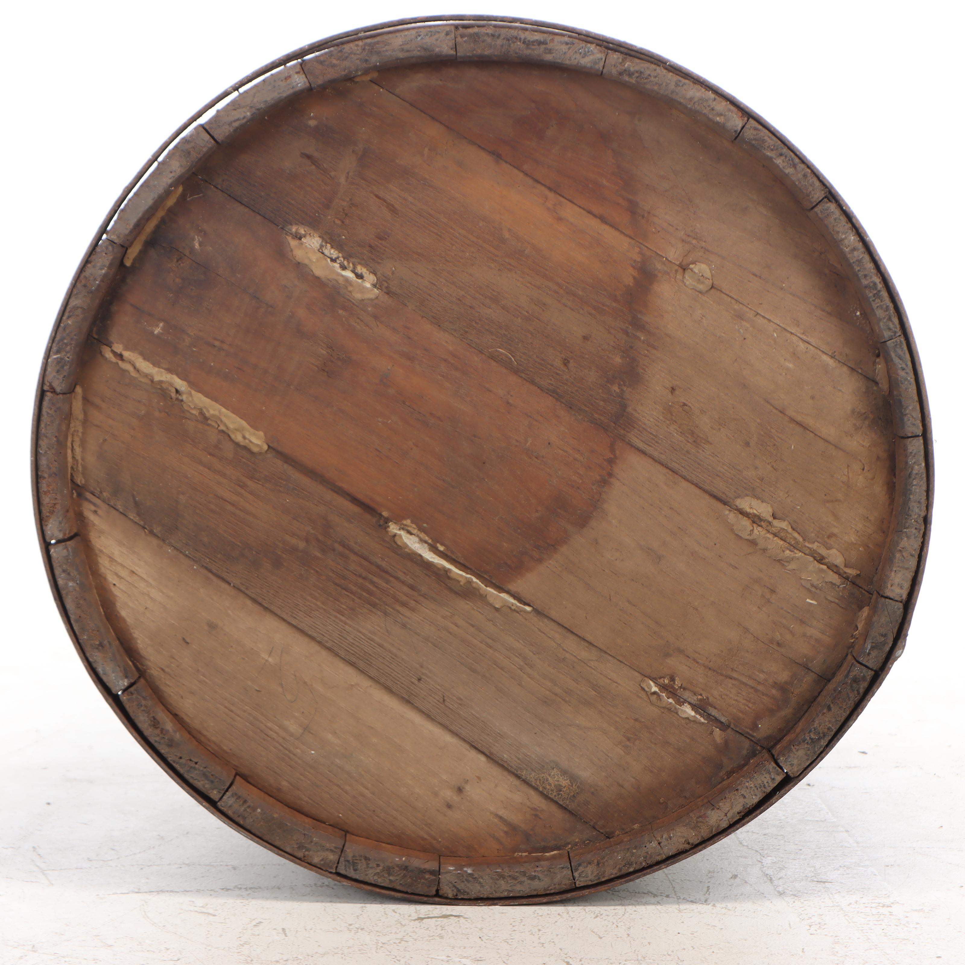 Primitive Metal Banded Wood Stave Pail, 19th Century