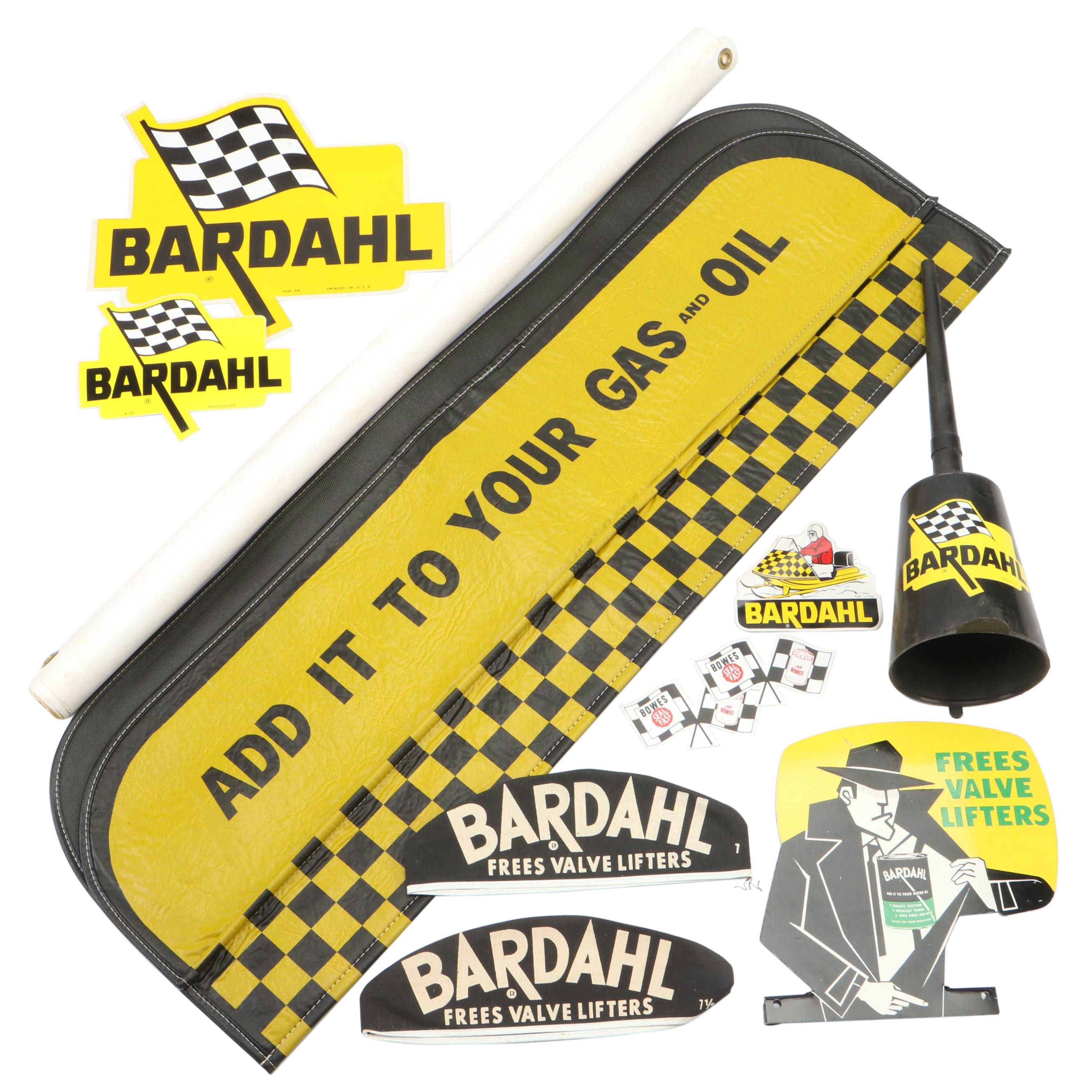 Bardahl Vinyl Fender Cover, Oil Funnel, Posters, Decals and Metal Sign, Vintage