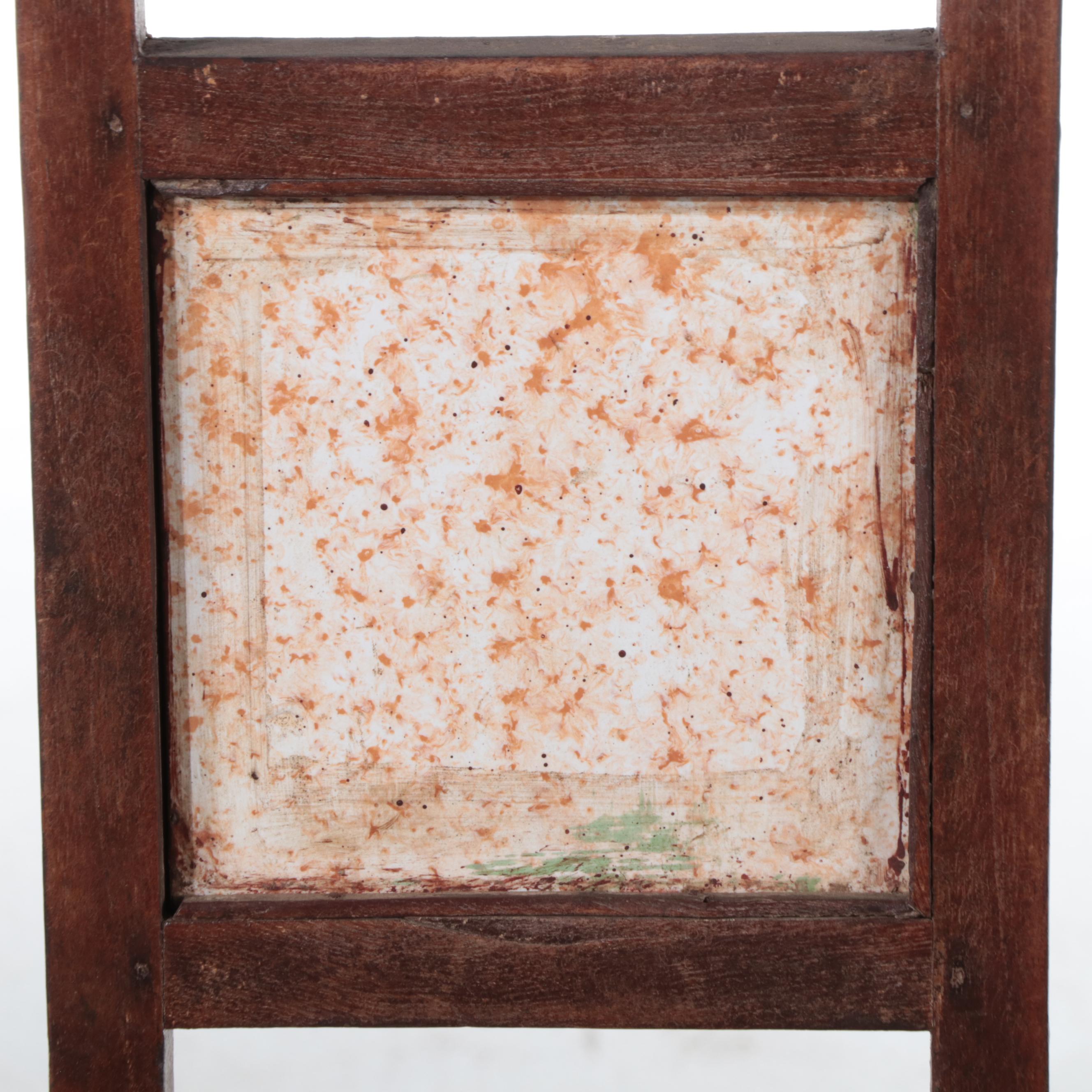 Anglo-Indian Teakwood and Ceramic Tile Bench