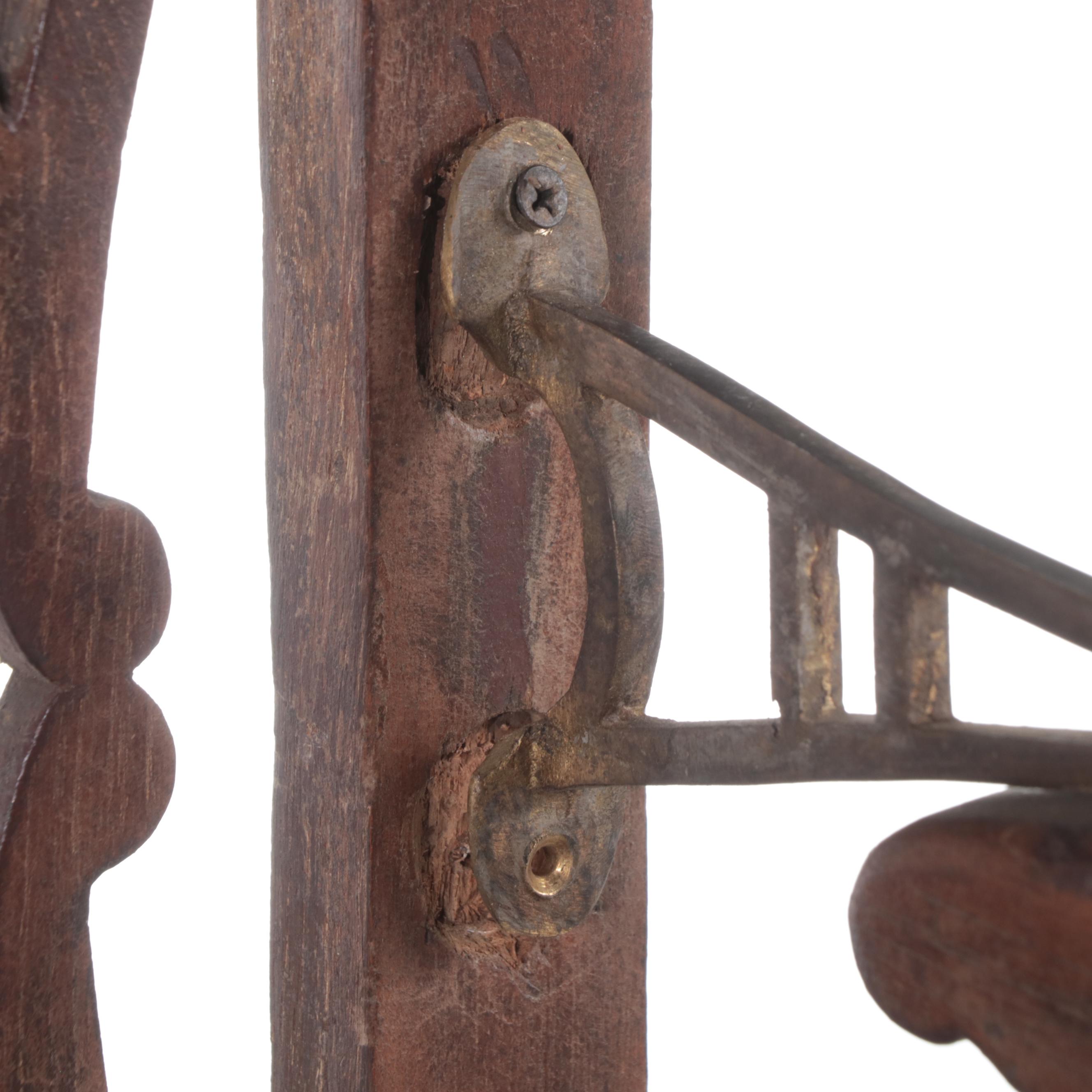 Anglo-Indian Teakwood and Ceramic Tile Bench