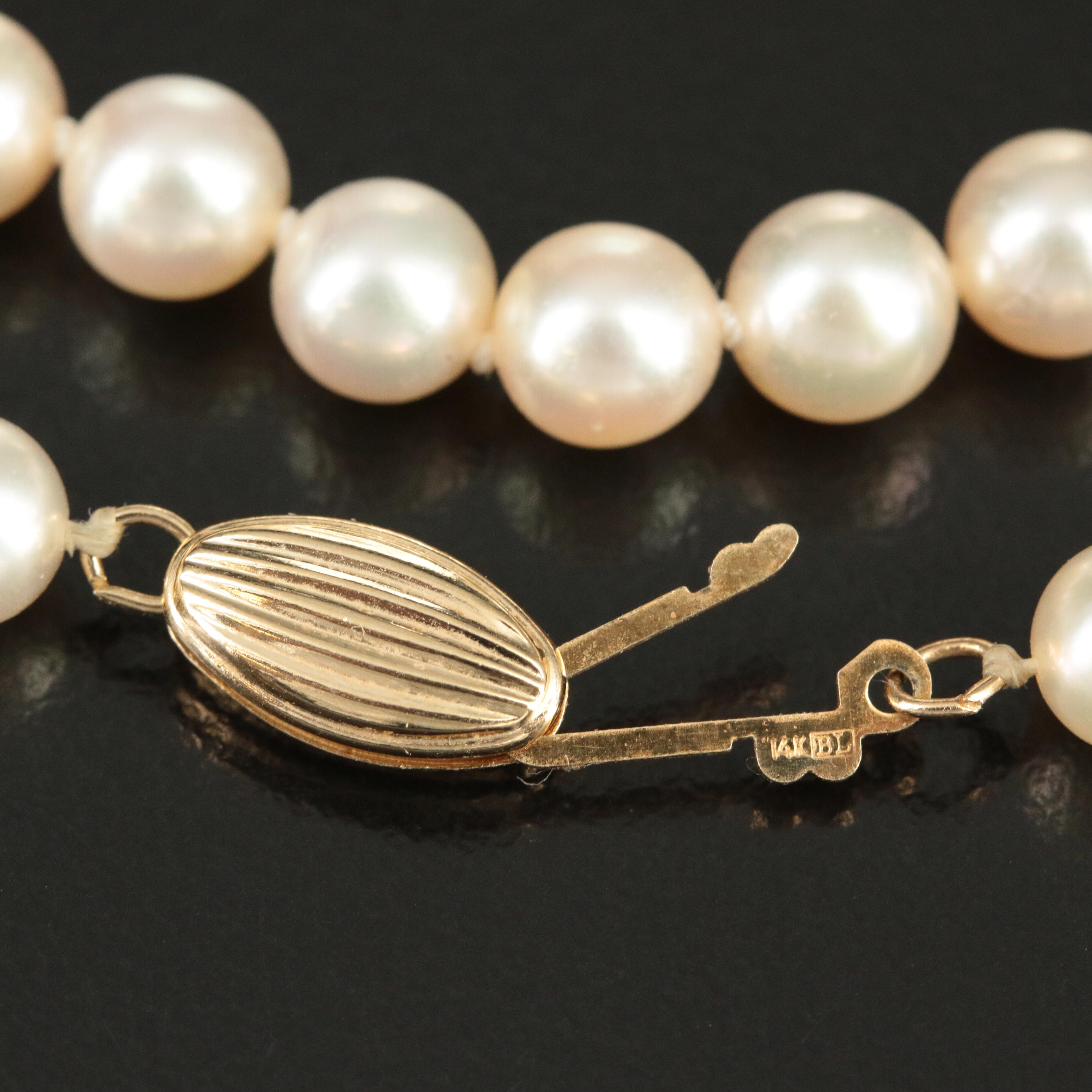 Blue Lagoon by Mikimoto Pearl Necklace with 14K Clasp