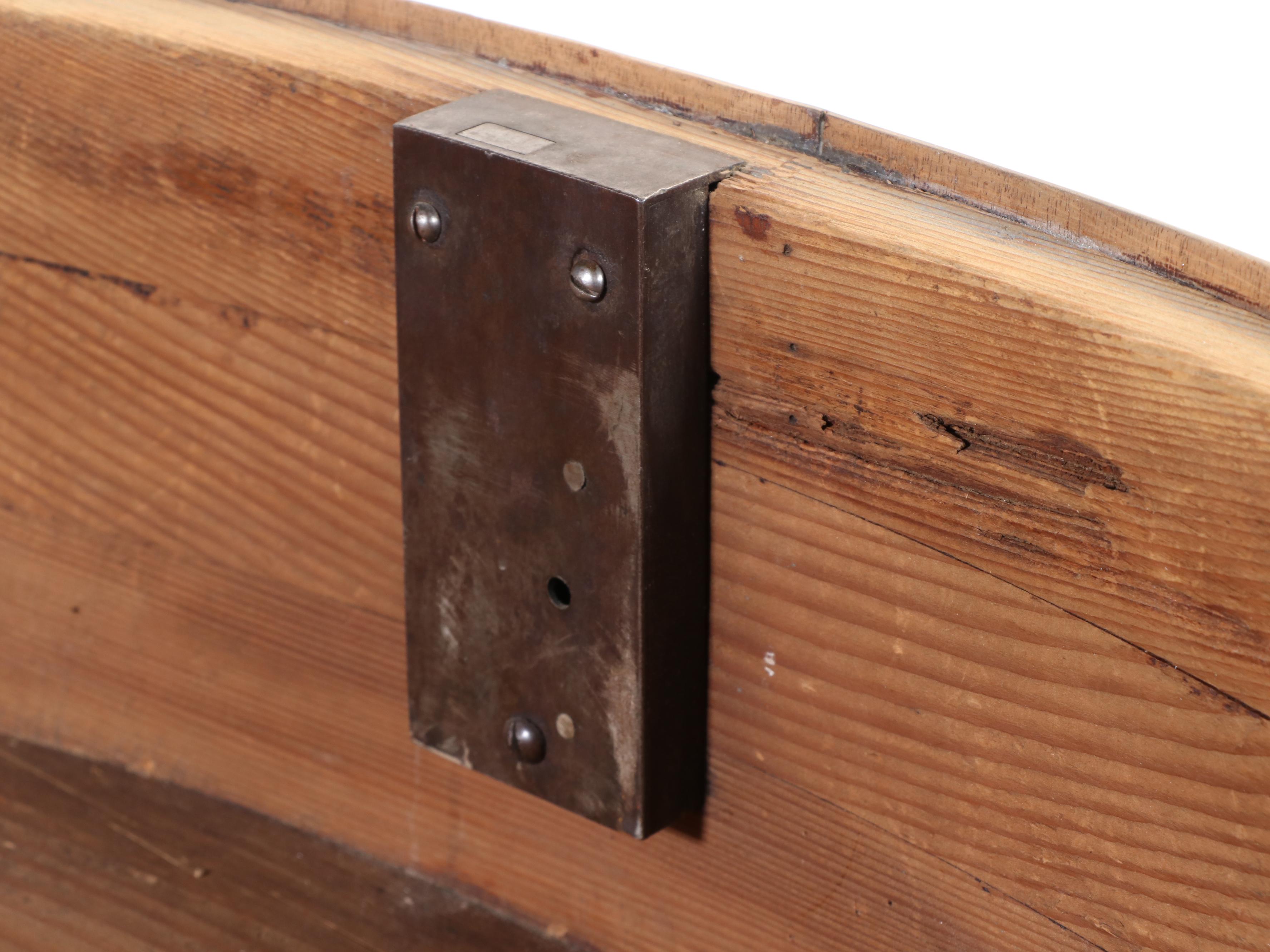 French Painted Oak Three-Drawer Bowfront Commode, 18th Century