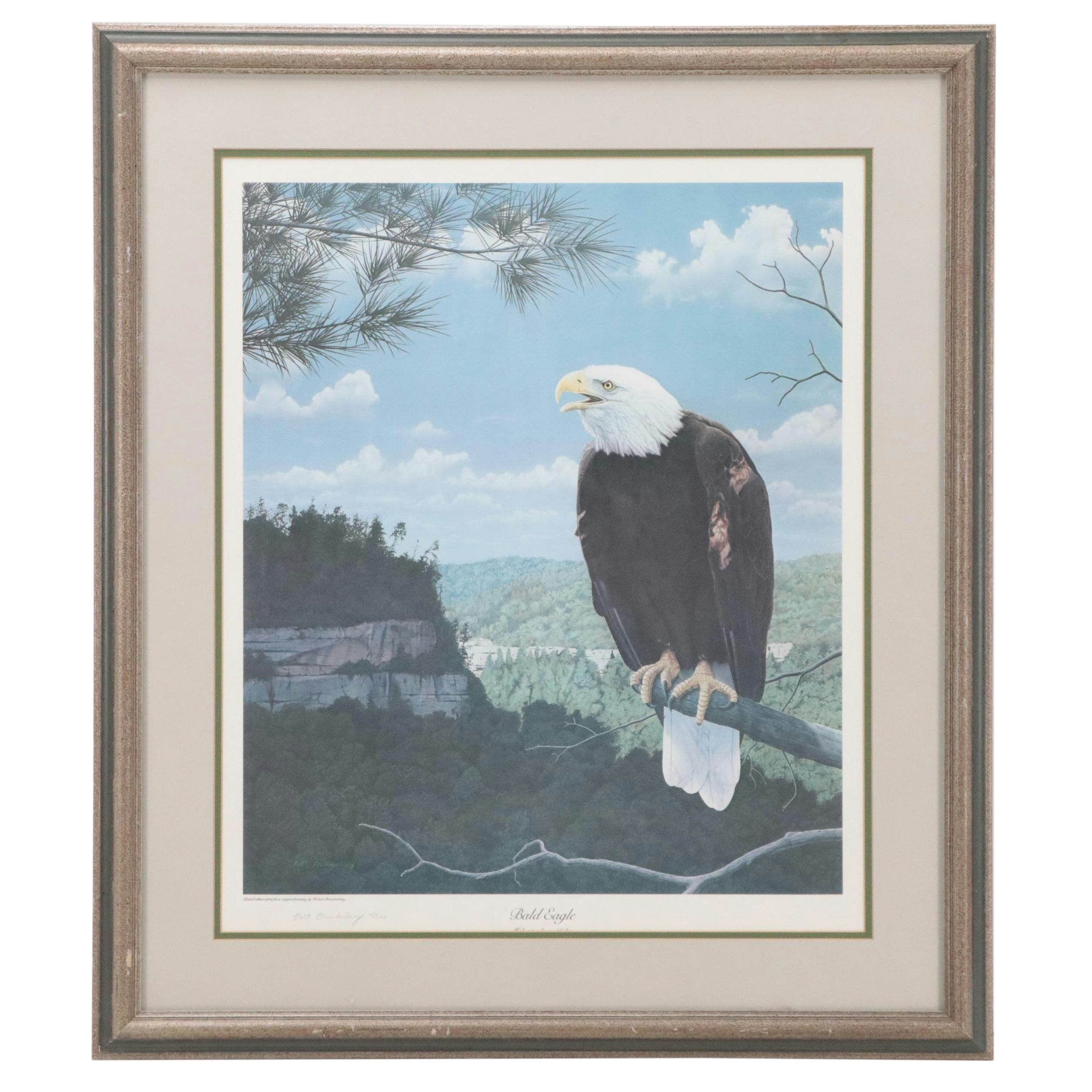 Robert Brandenburg Offset Lithograph "Bald Eagle," Late 20th Century