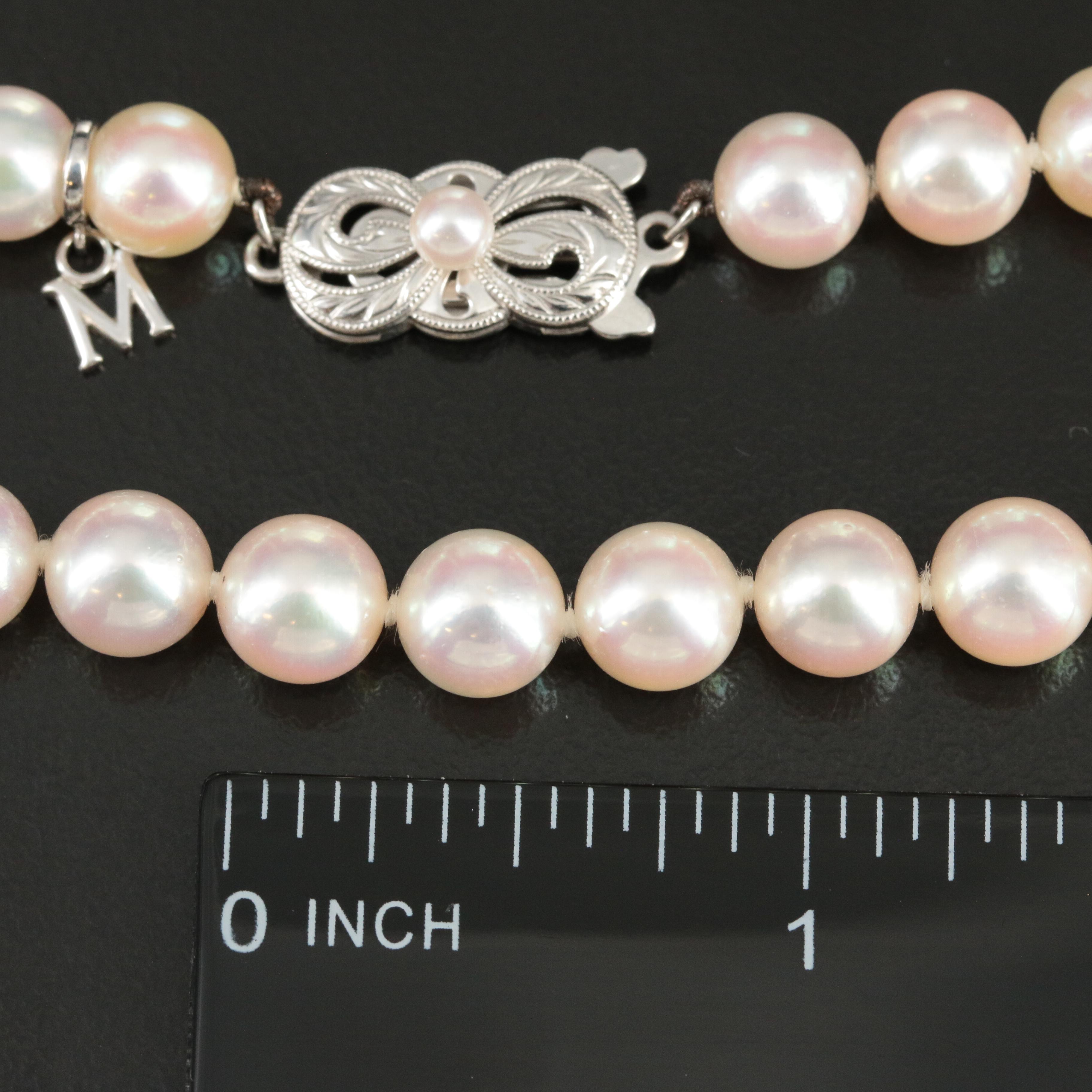Mikimoto Pearl Necklace with 18K Clasp