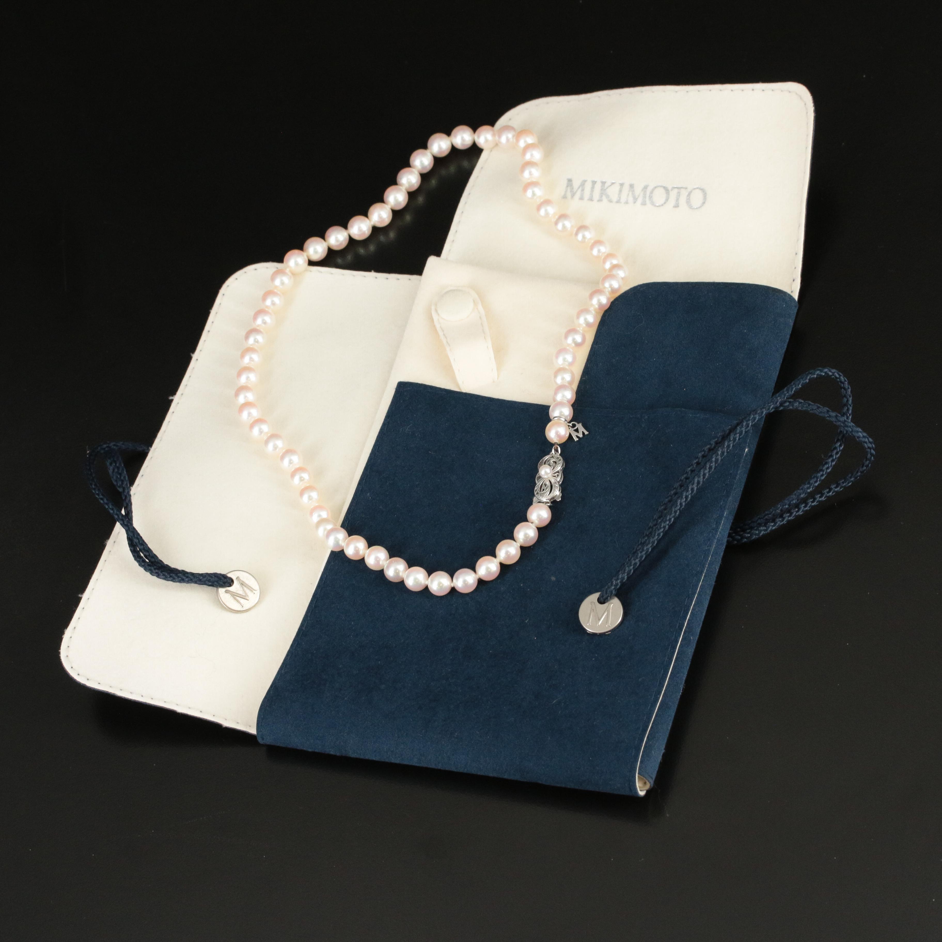 Mikimoto Pearl Necklace with 18K Clasp