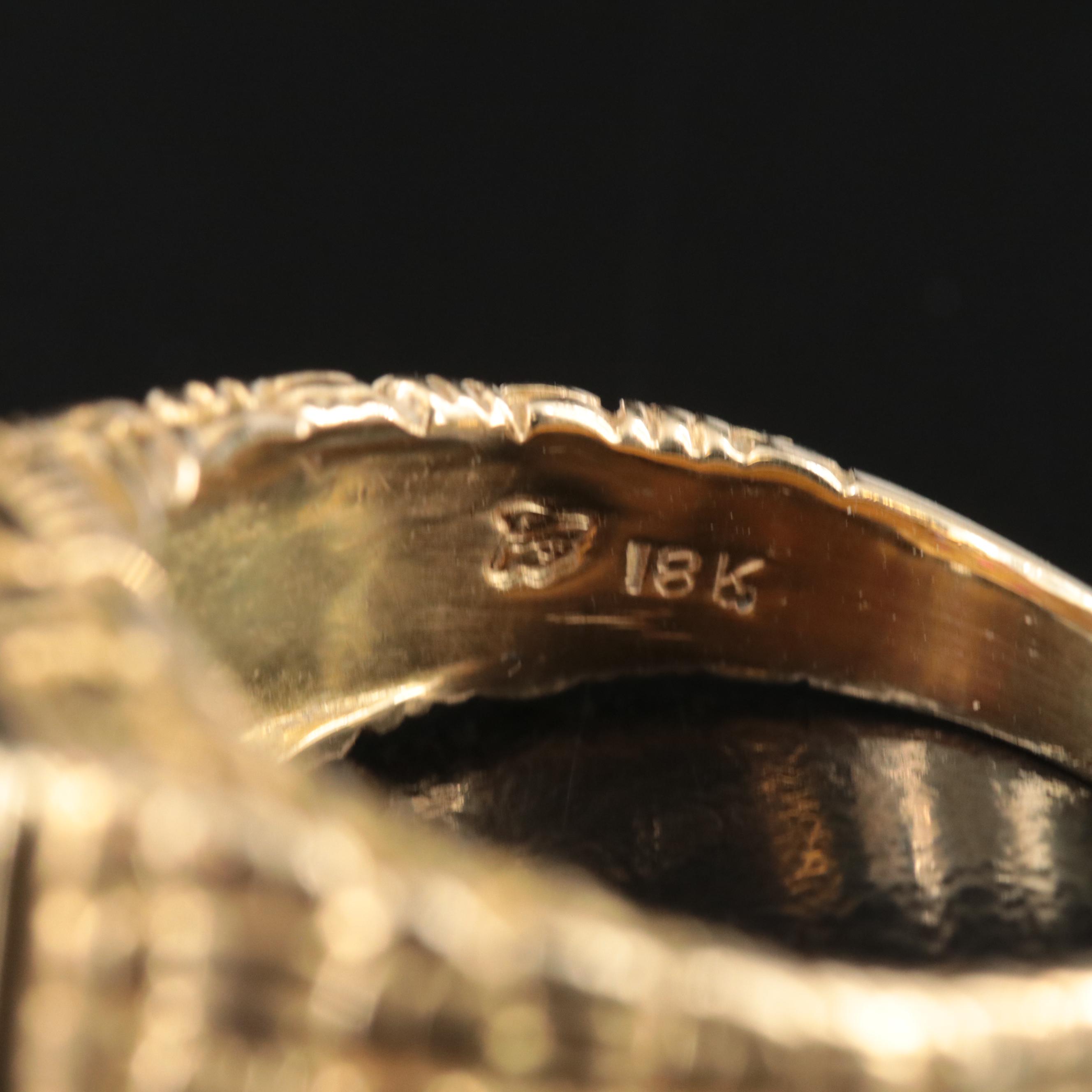 18K Ruby and Diamond Basket Weave Ring