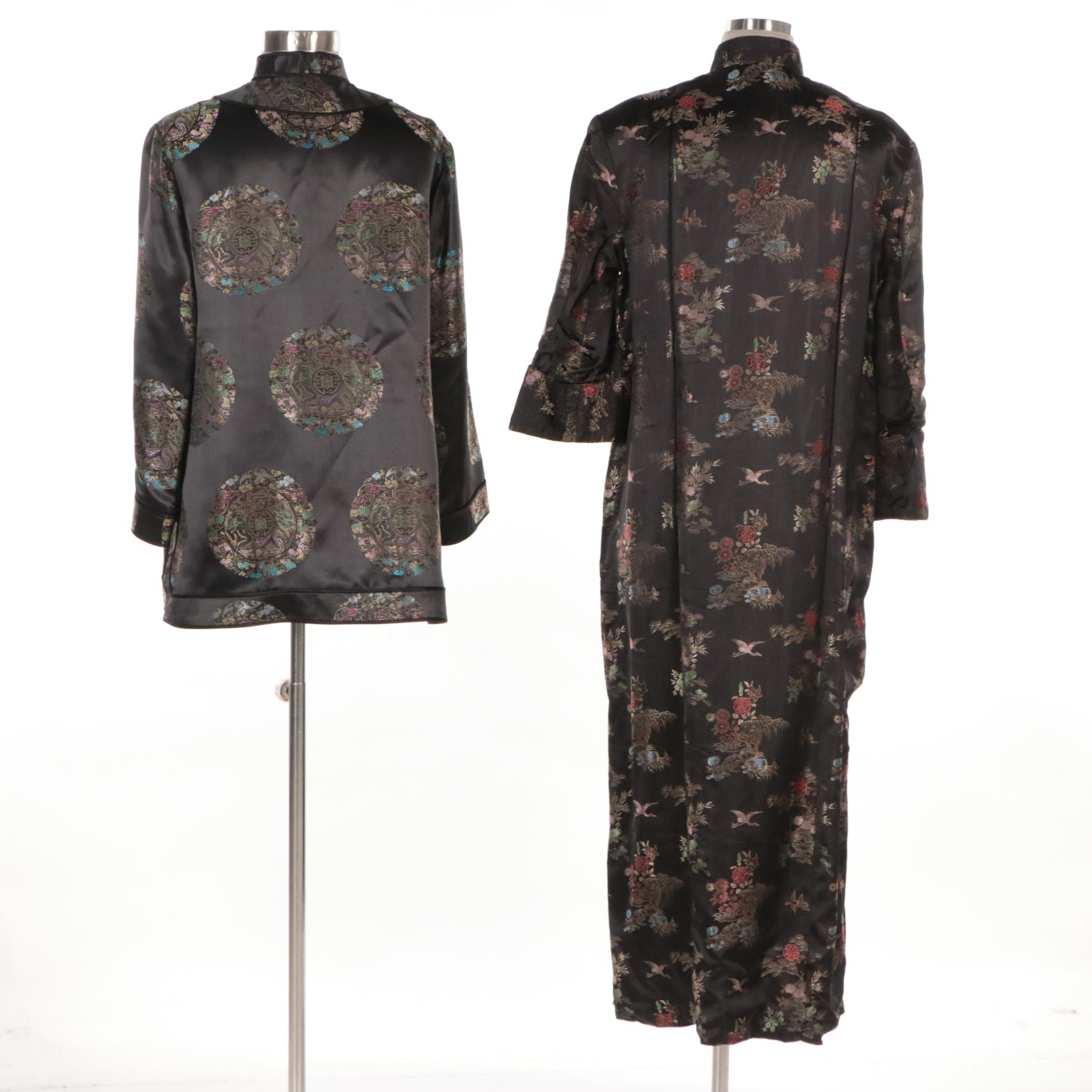 Chinese Medallion Brocade Short Jacket and Scenic Brocade Long Jacket