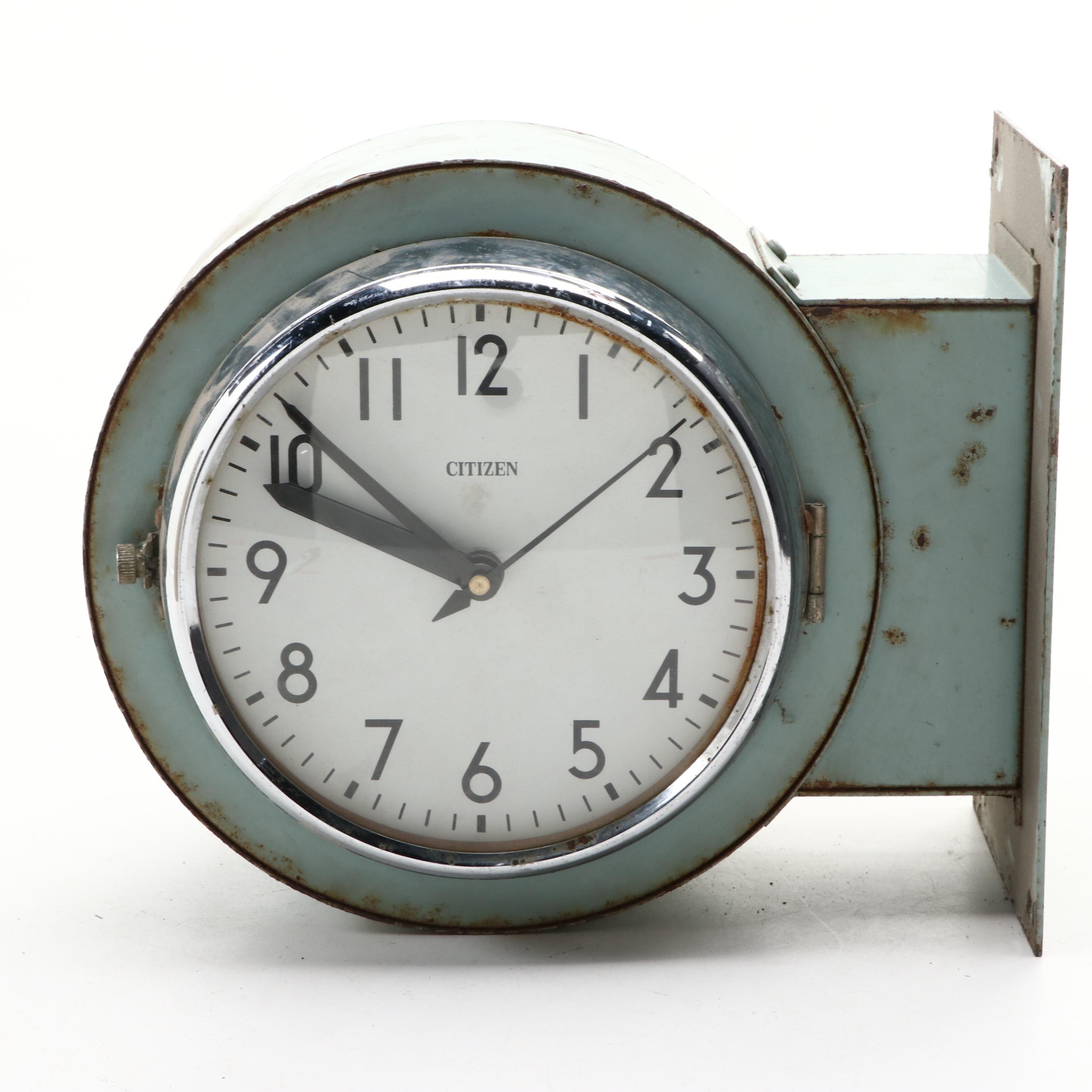 Citizen Blue Battery-Operated Ship's Wall Clock, Late 20th Century