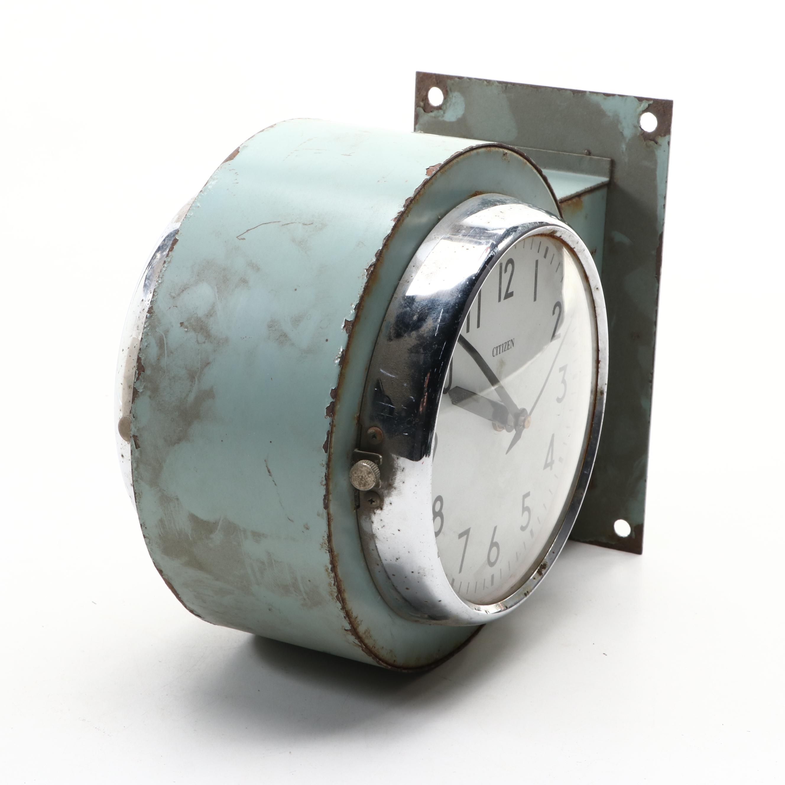 Citizen Blue Battery-Operated Ship's Wall Clock, Late 20th Century