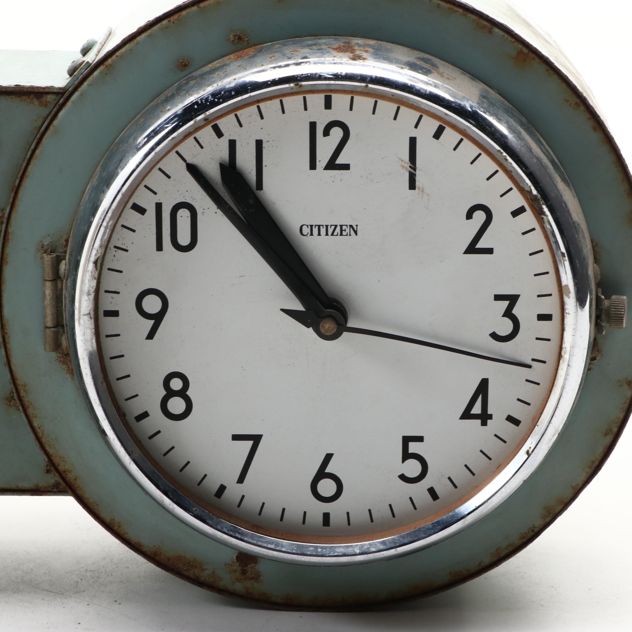 Citizen Blue Battery-Operated Ship's Wall Clock, Late 20th Century