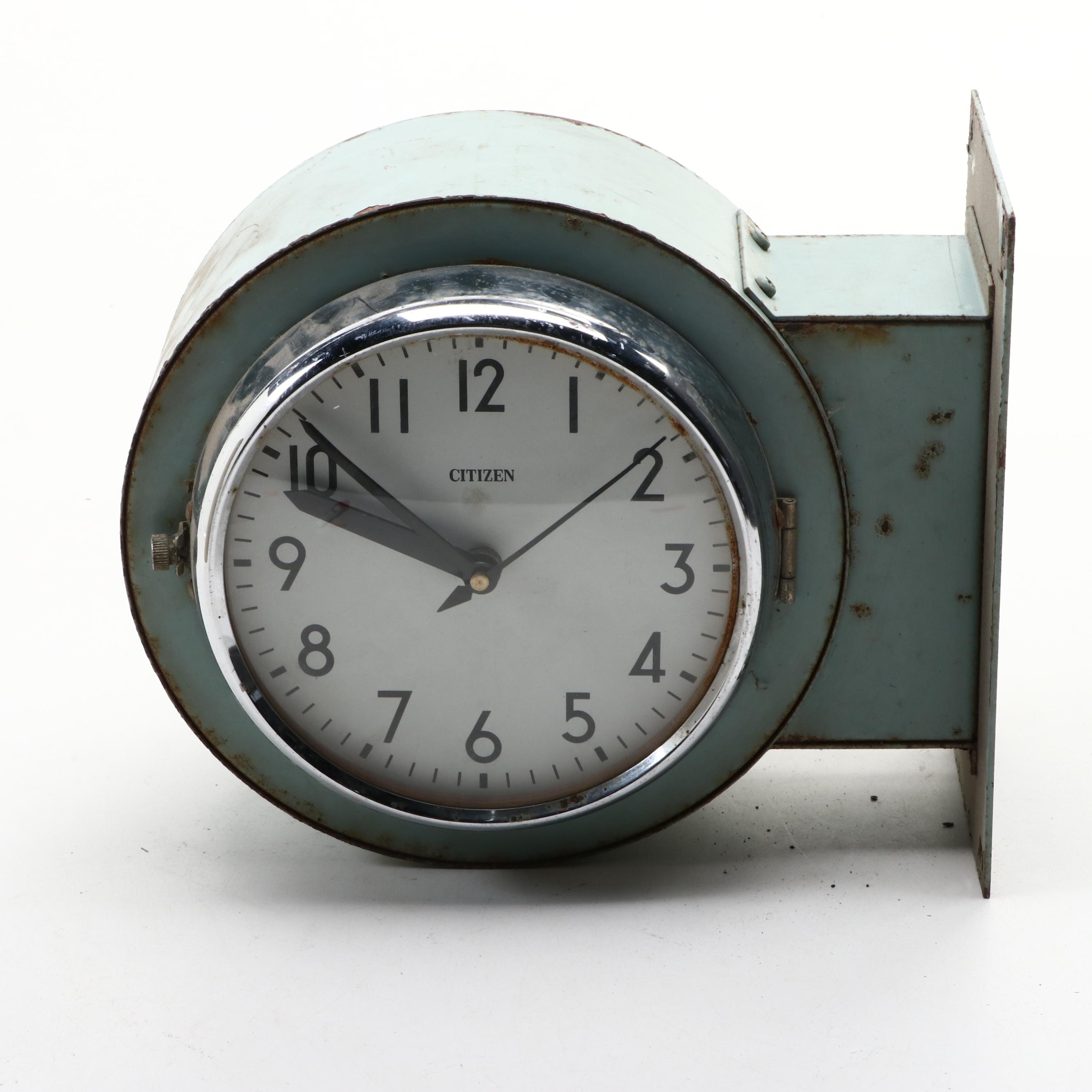 Citizen Blue Battery-Operated Ship's Wall Clock, Late 20th Century