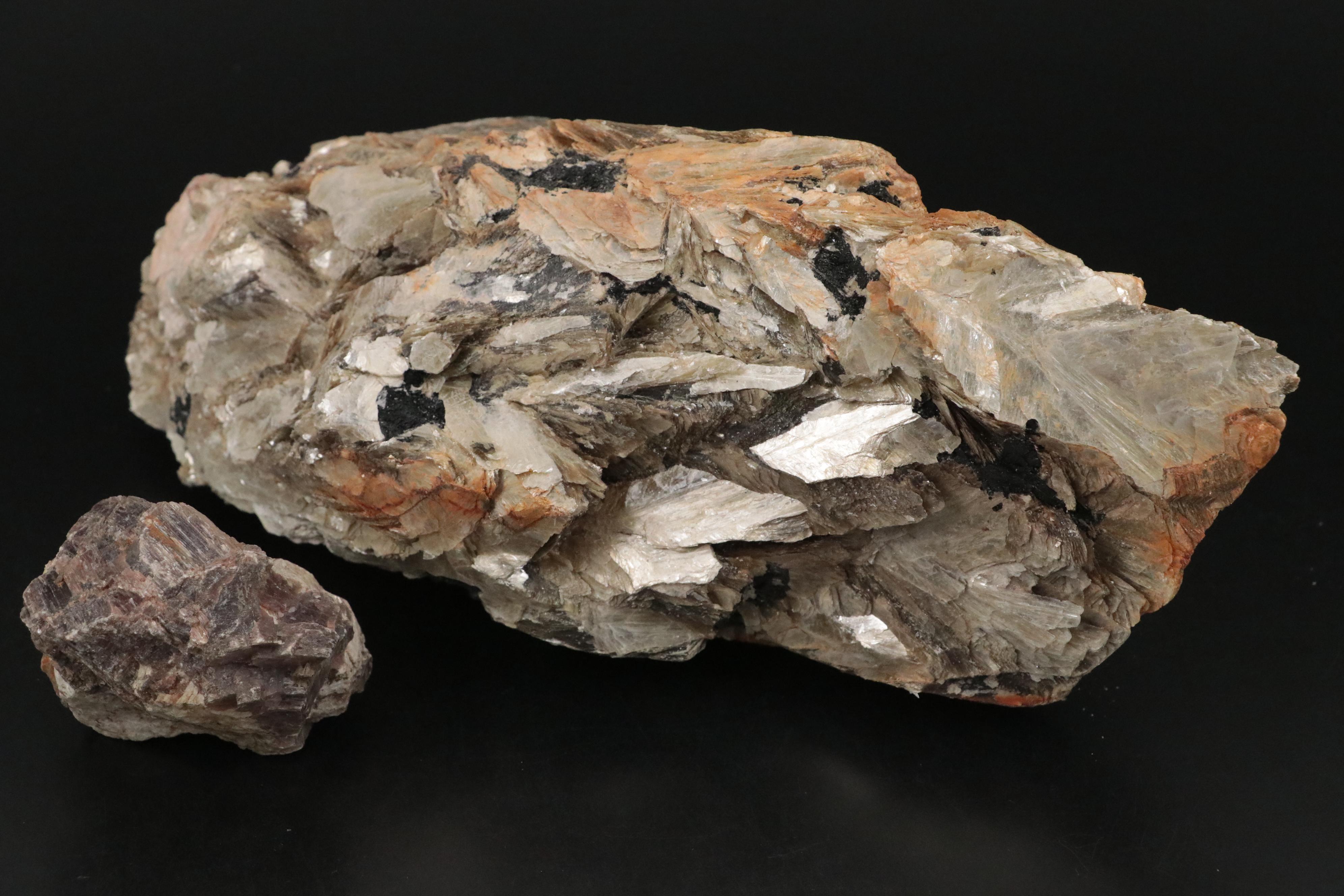 Selenite Slab with Muscovite Mica Fragment and More