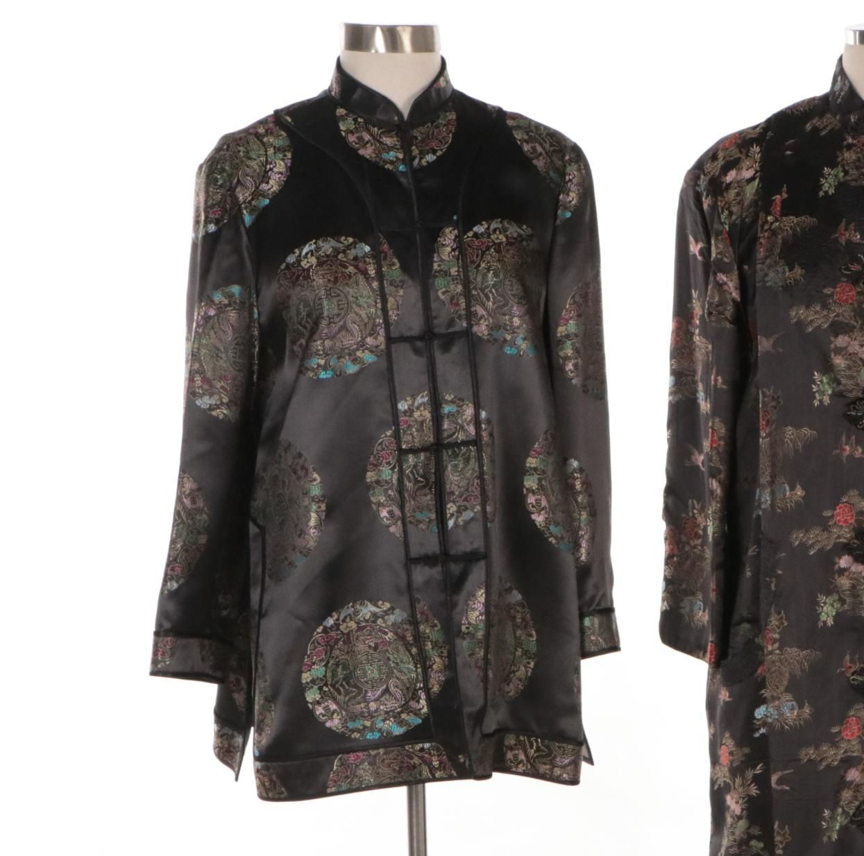 Chinese Medallion Brocade Short Jacket and Scenic Brocade Long Jacket