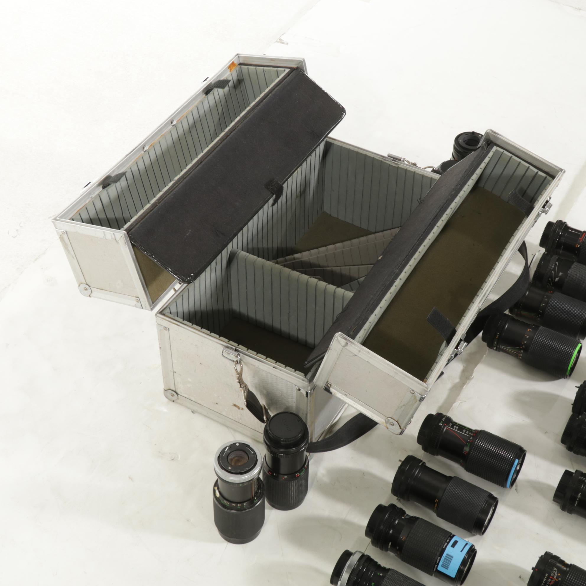 Canon FTb Camera Body with Lenses and Metal Carrying Case