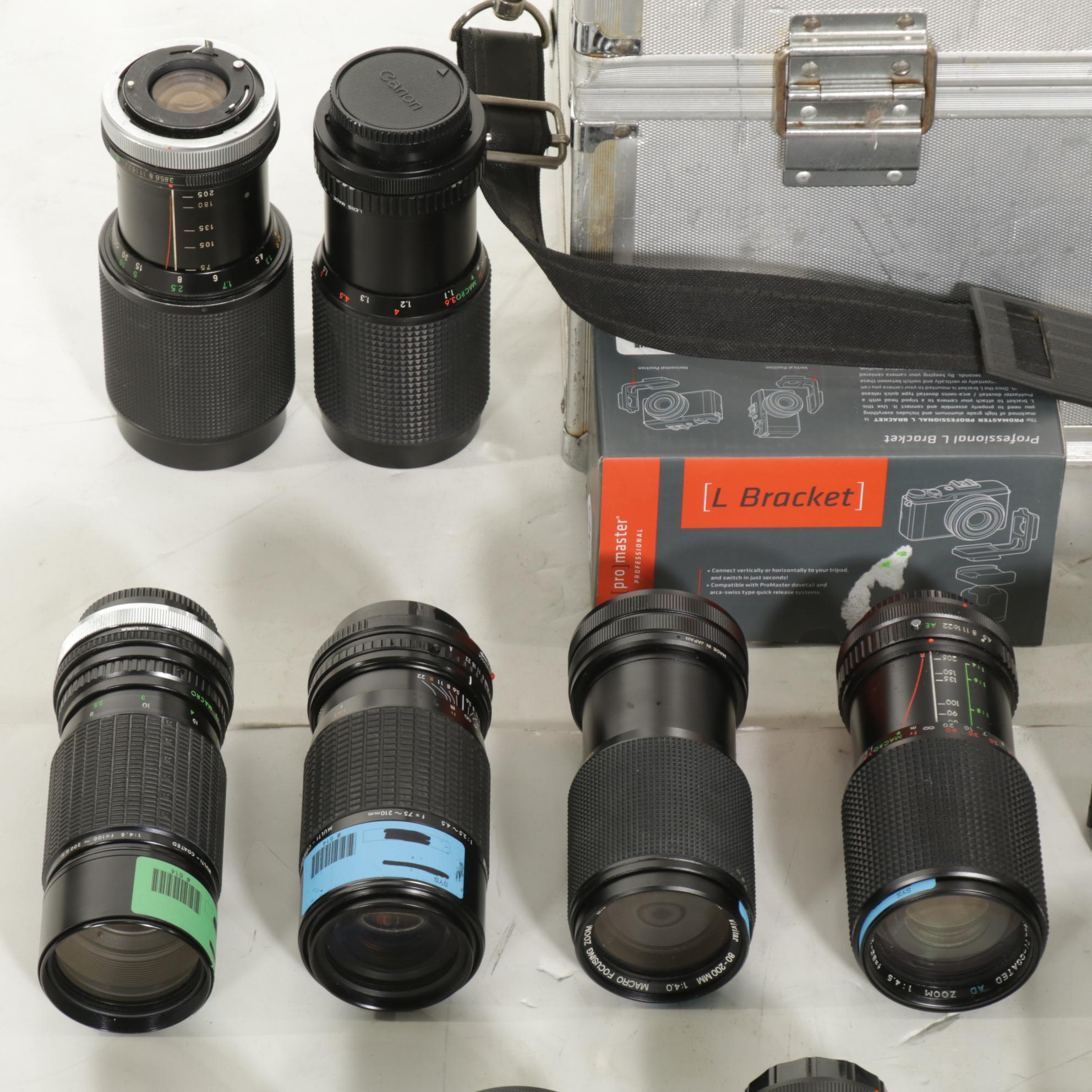 Canon FTb Camera Body with Lenses and Metal Carrying Case