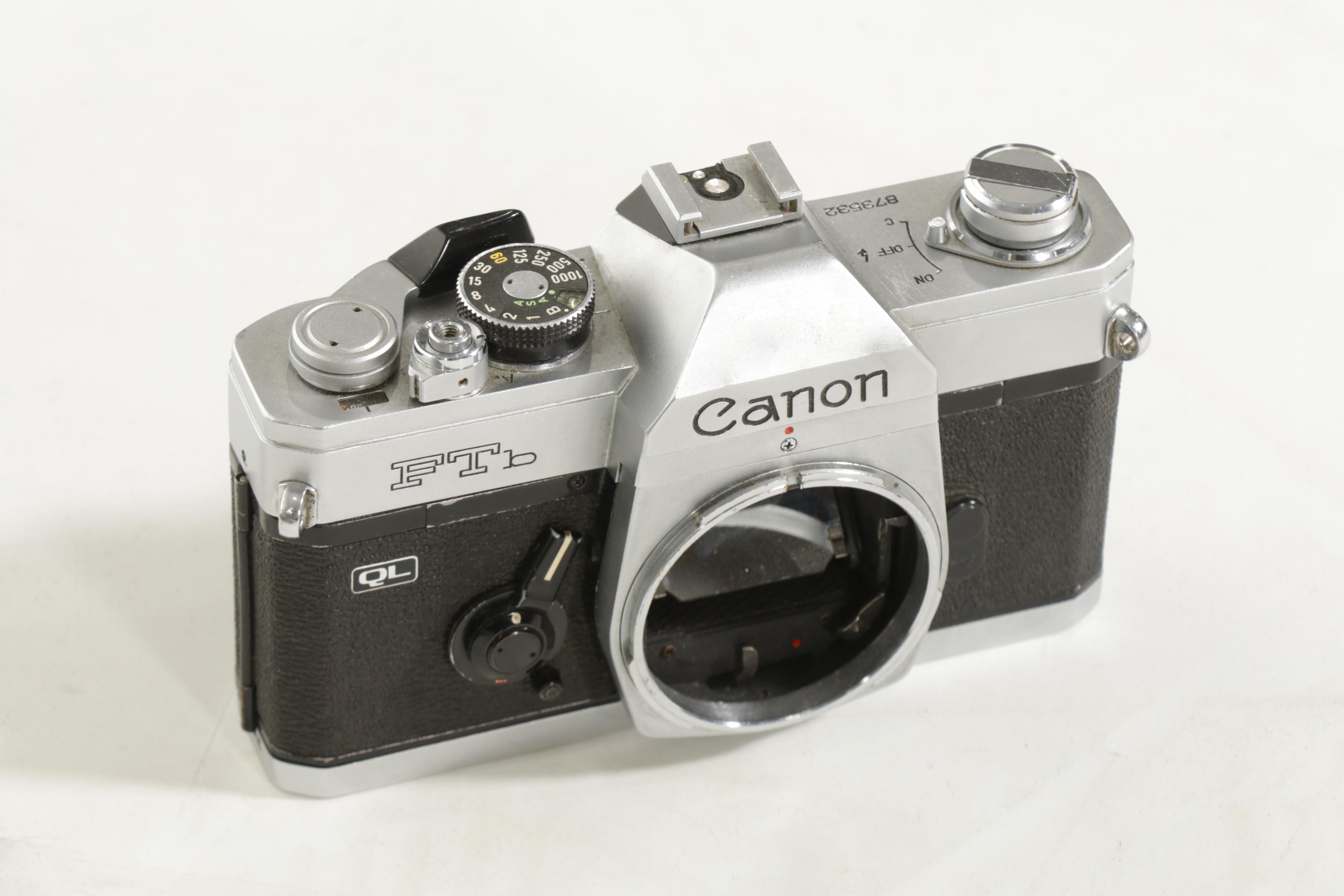 Canon FTb Camera Body with Lenses and Metal Carrying Case