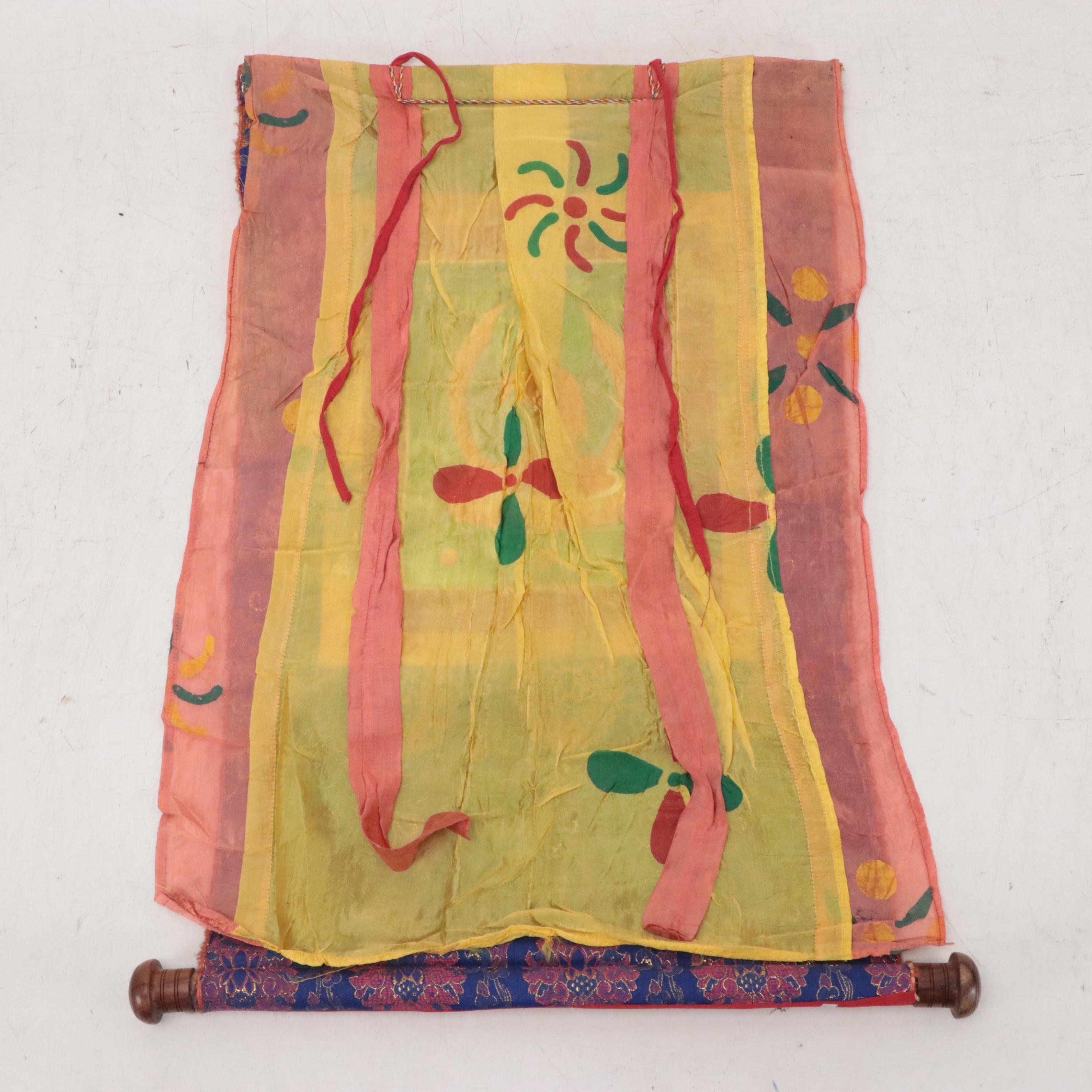 Tibetan Thangka Hanging Scroll Gouache Painting