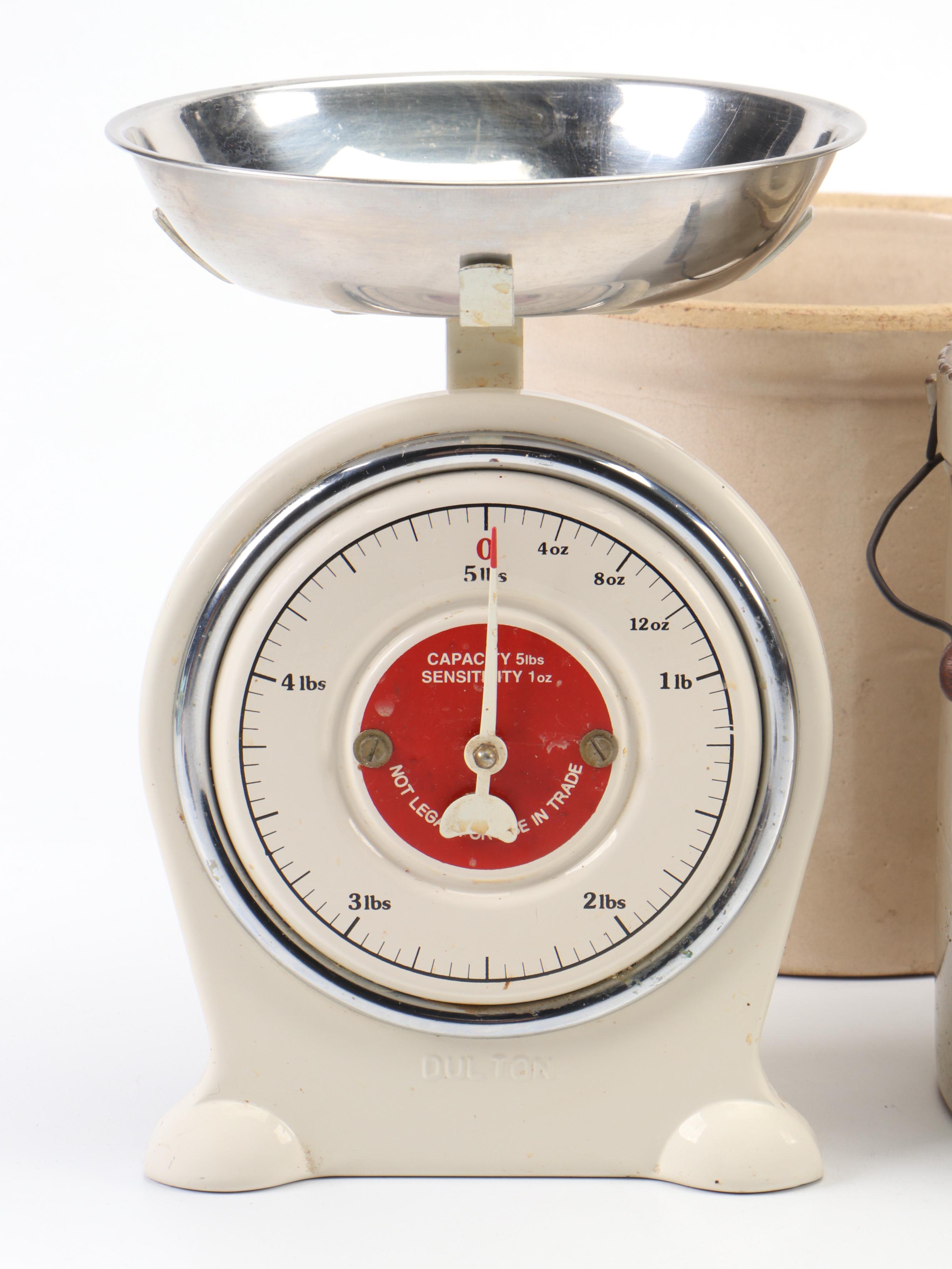 Dulton 5 Lb. Kitchen Scale with Stoneware Crocks