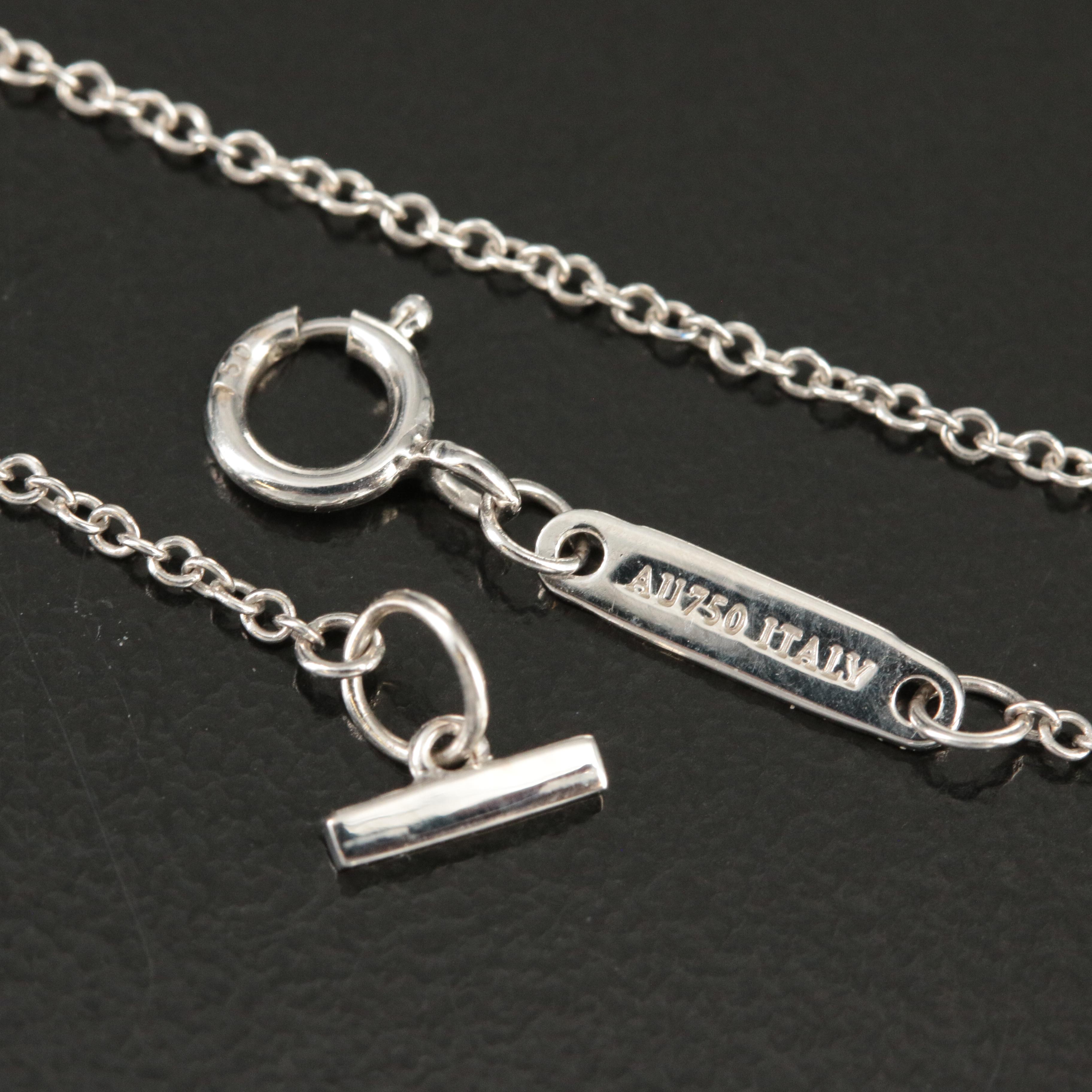 Tiffany & Co. "Tiffany T" 18K Diamond Open Horizontal Bar Necklace