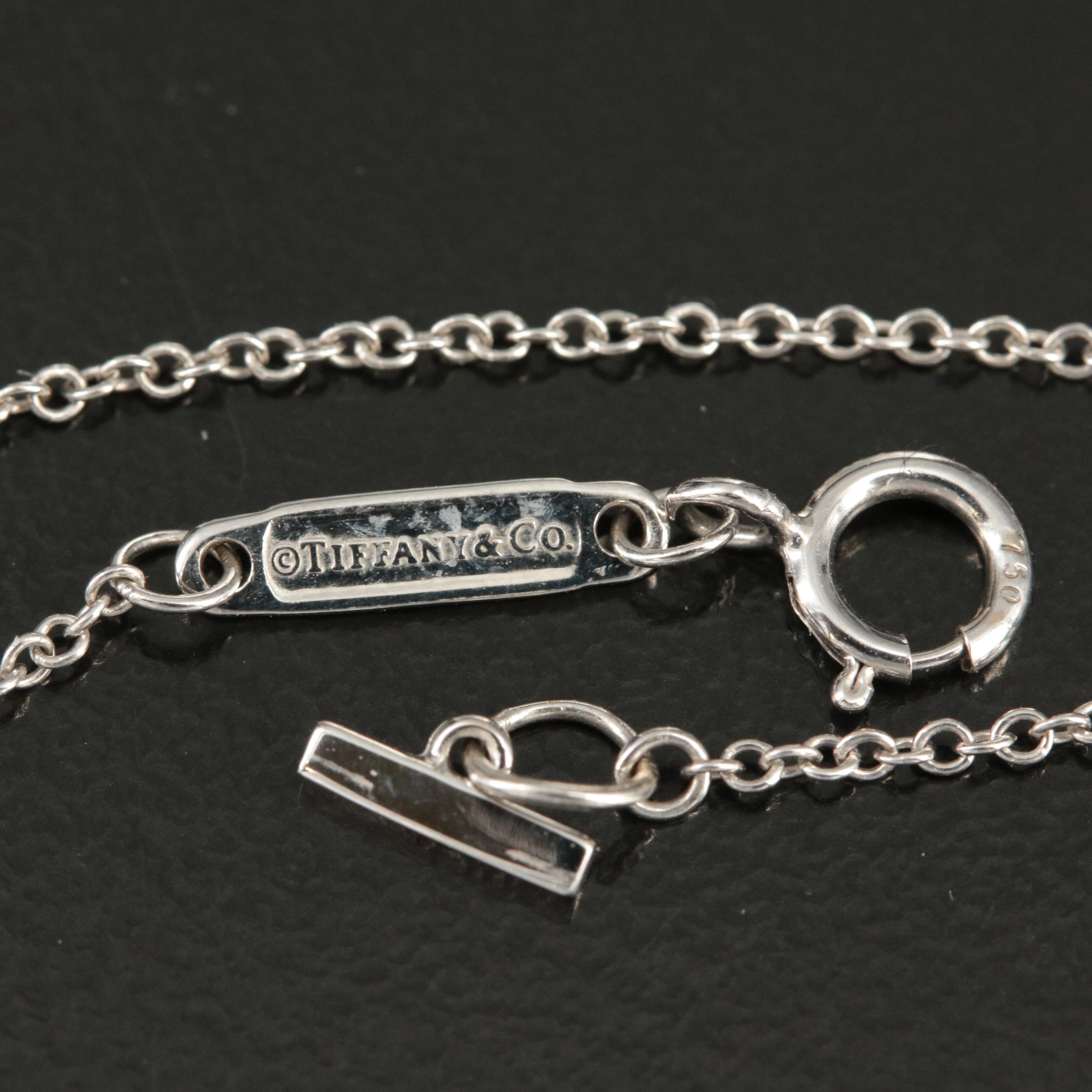 Tiffany & Co. "Tiffany T" 18K Diamond Open Horizontal Bar Necklace