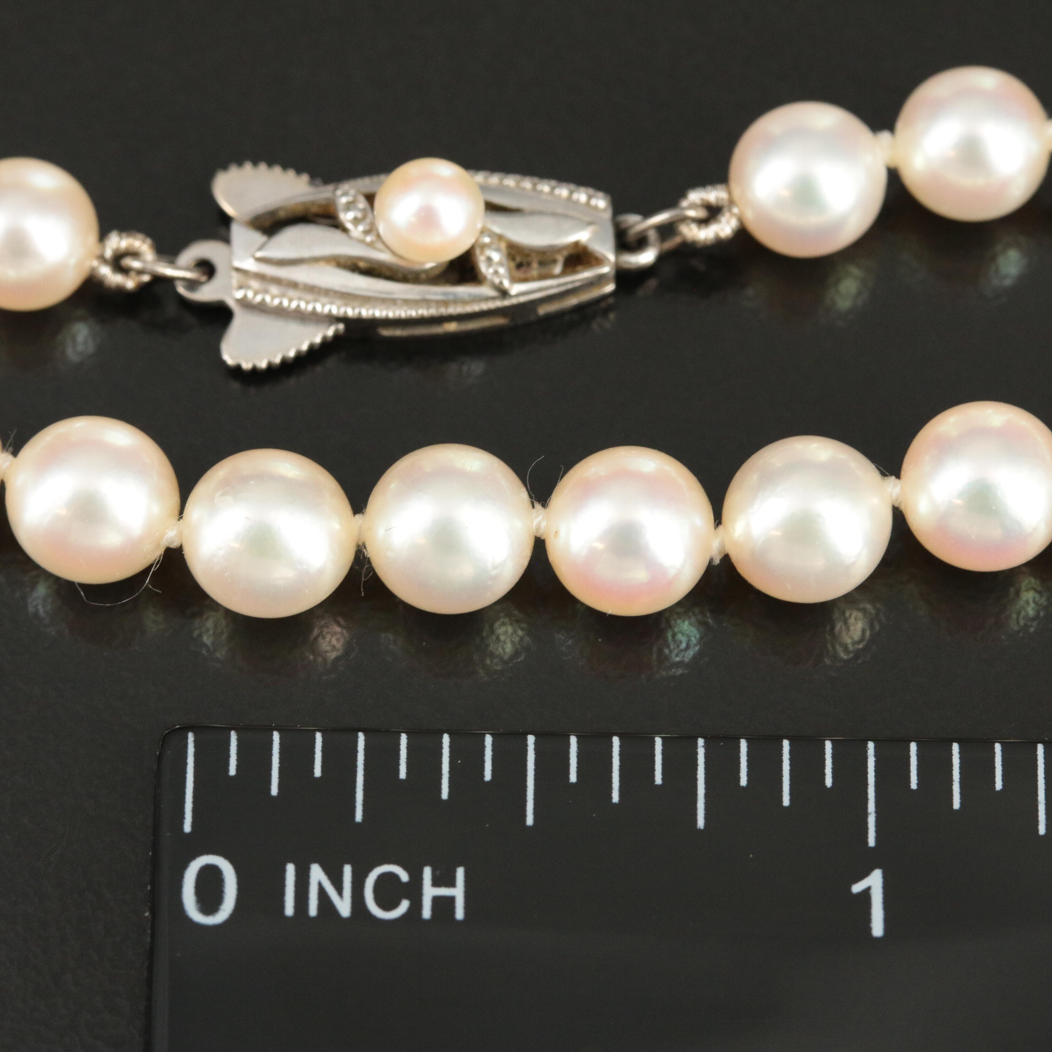 Mikimoto Pearl Necklace with 14K Clasp