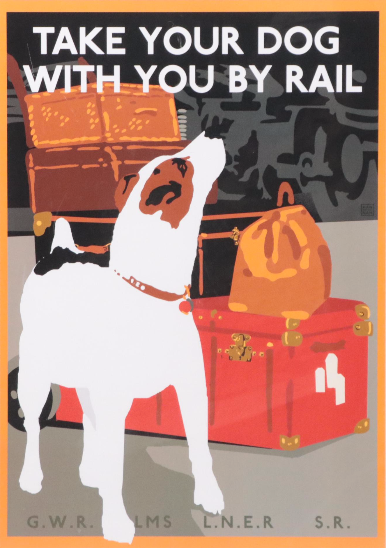 Giclée "Take Your Dog With You By Rail" Train Travel Poster