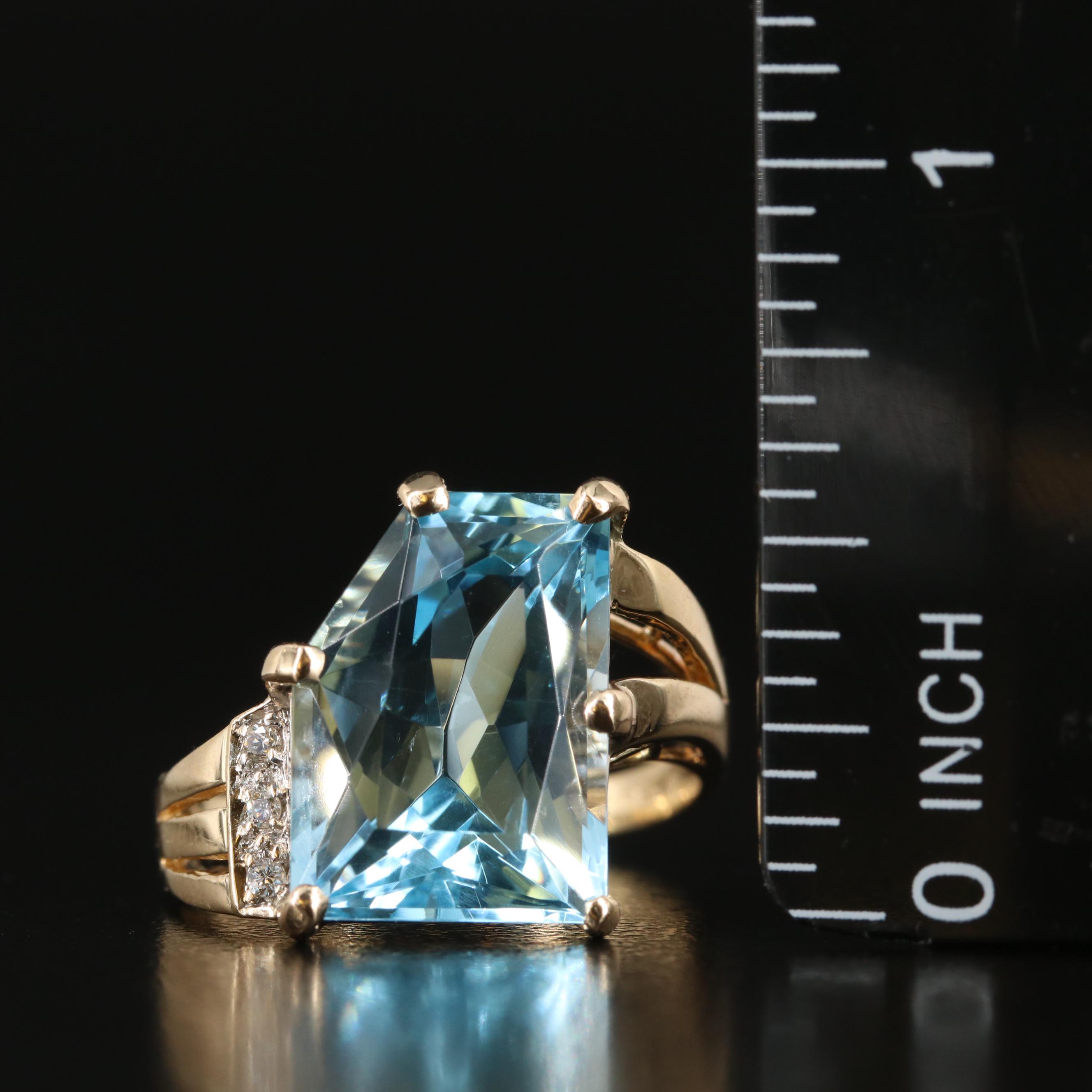 14K Topaz and Diamond Ring