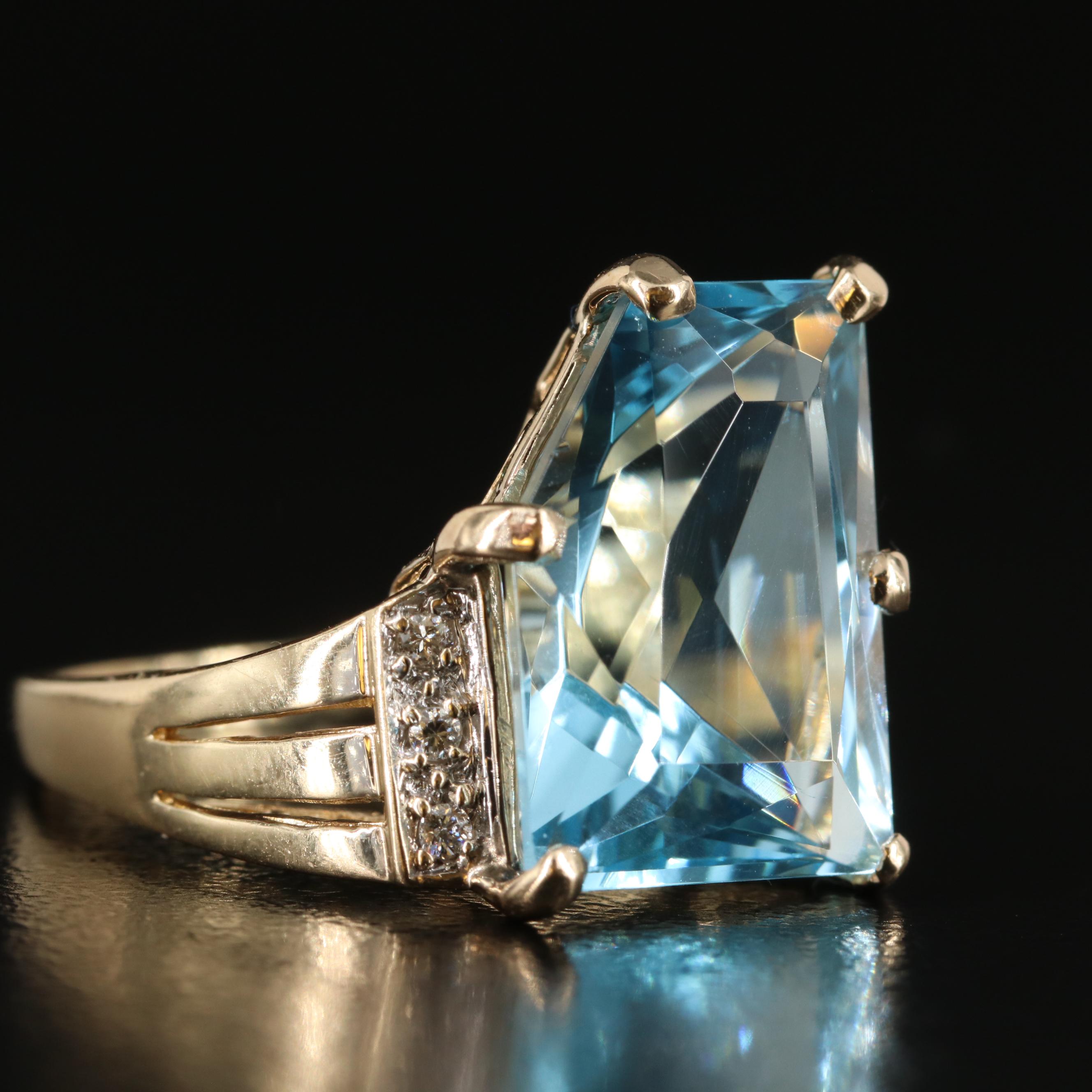 14K Topaz and Diamond Ring