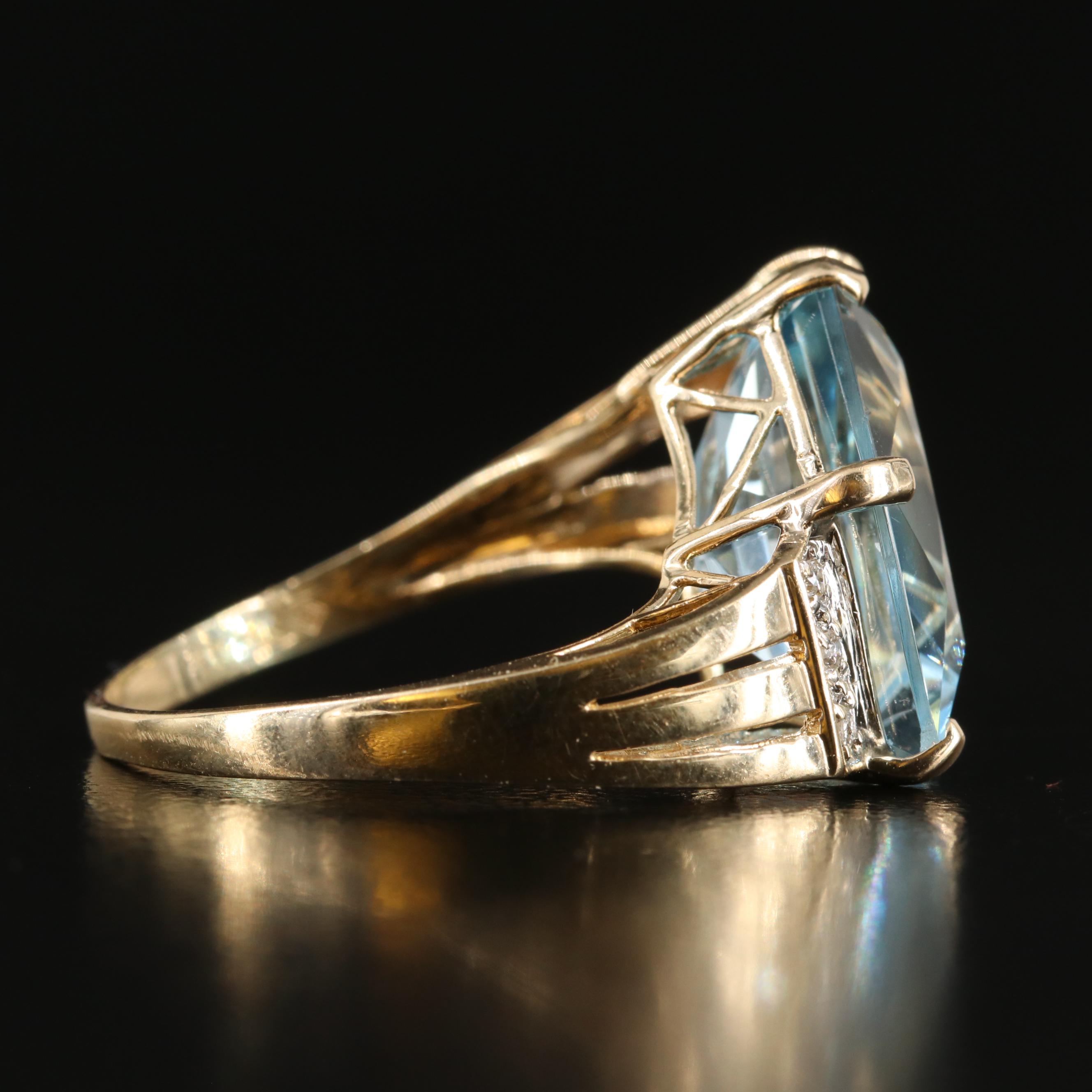 14K Topaz and Diamond Ring