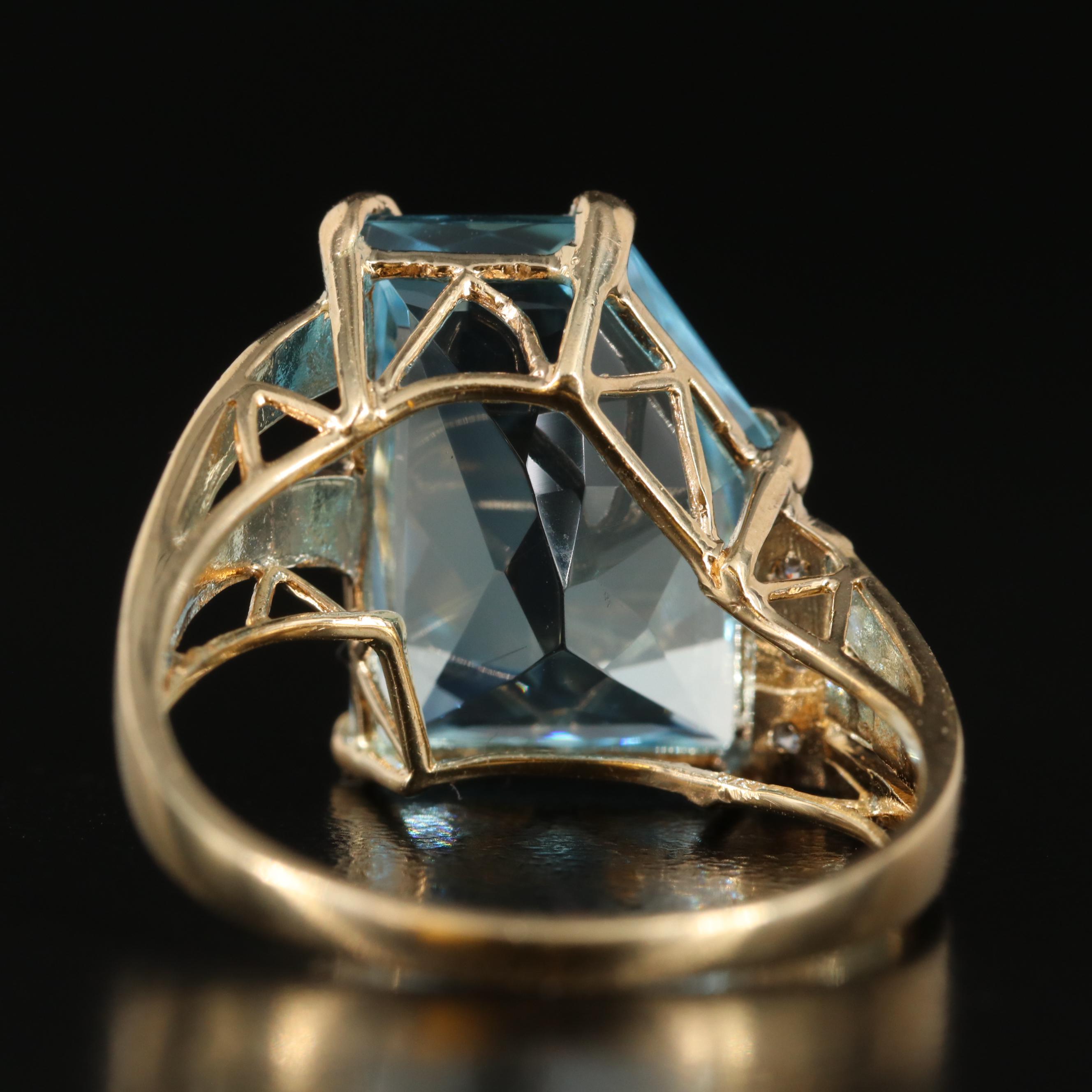 14K Topaz and Diamond Ring