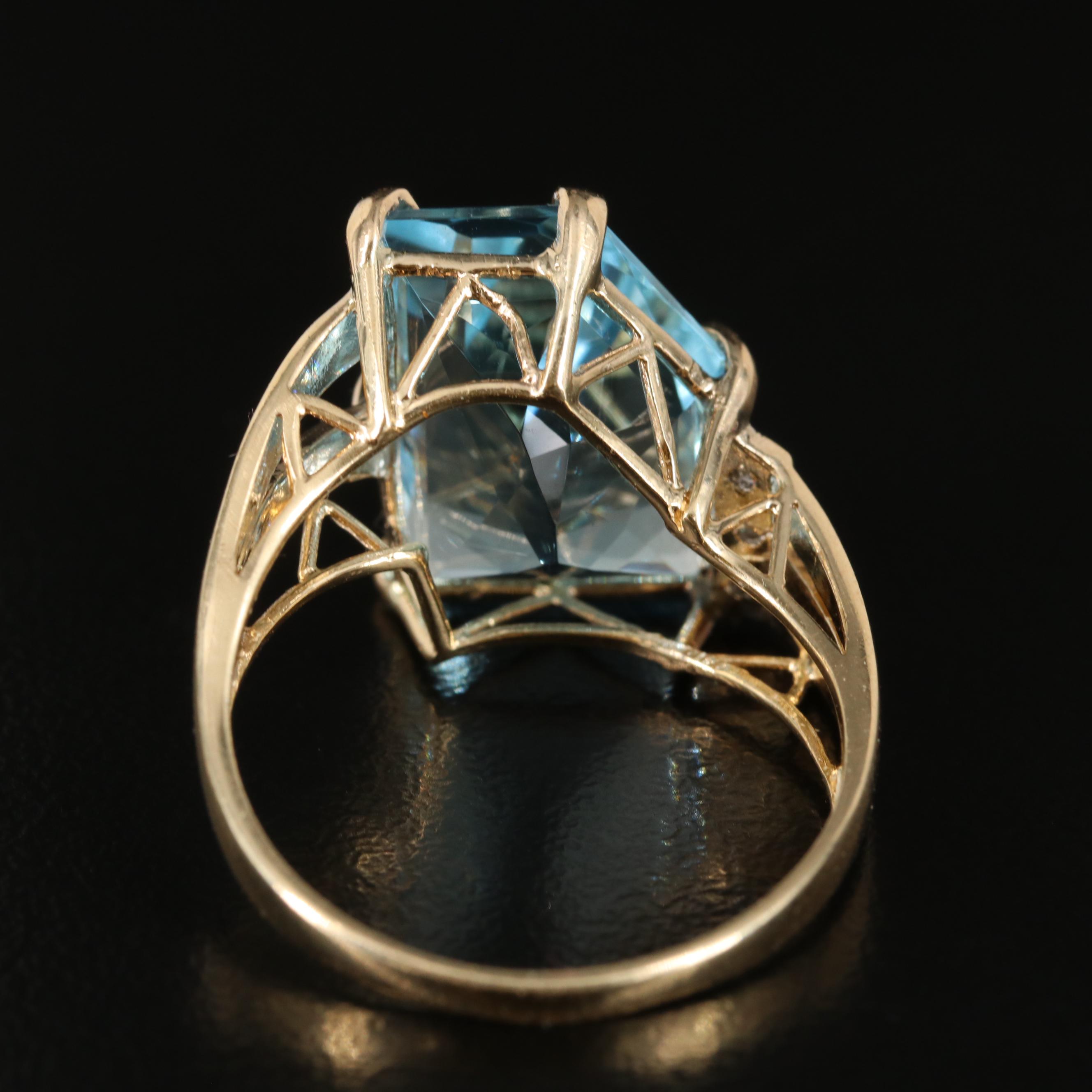 14K Topaz and Diamond Ring