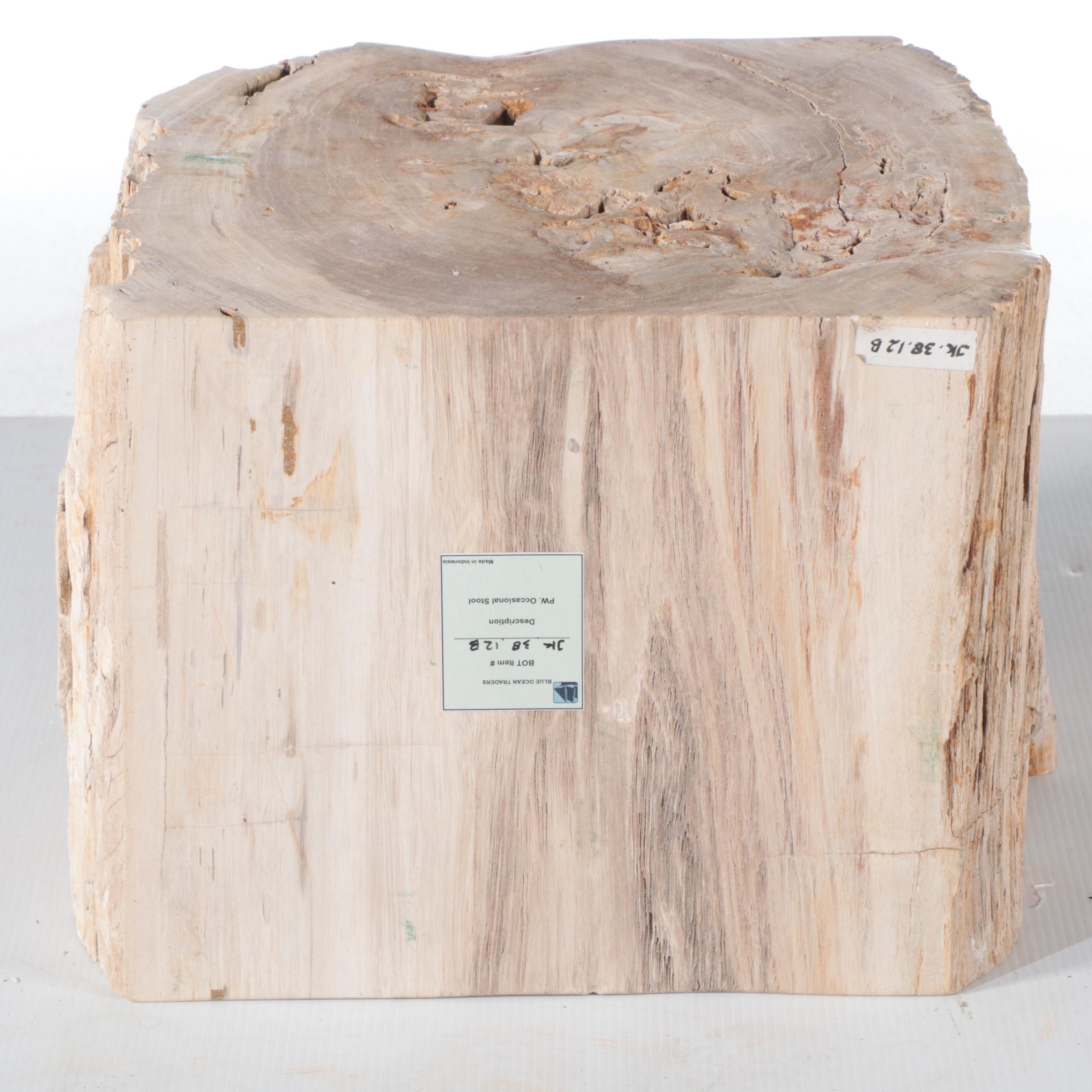 Blue Ocean Traders Petrified Wood Occasional Stool EBTH