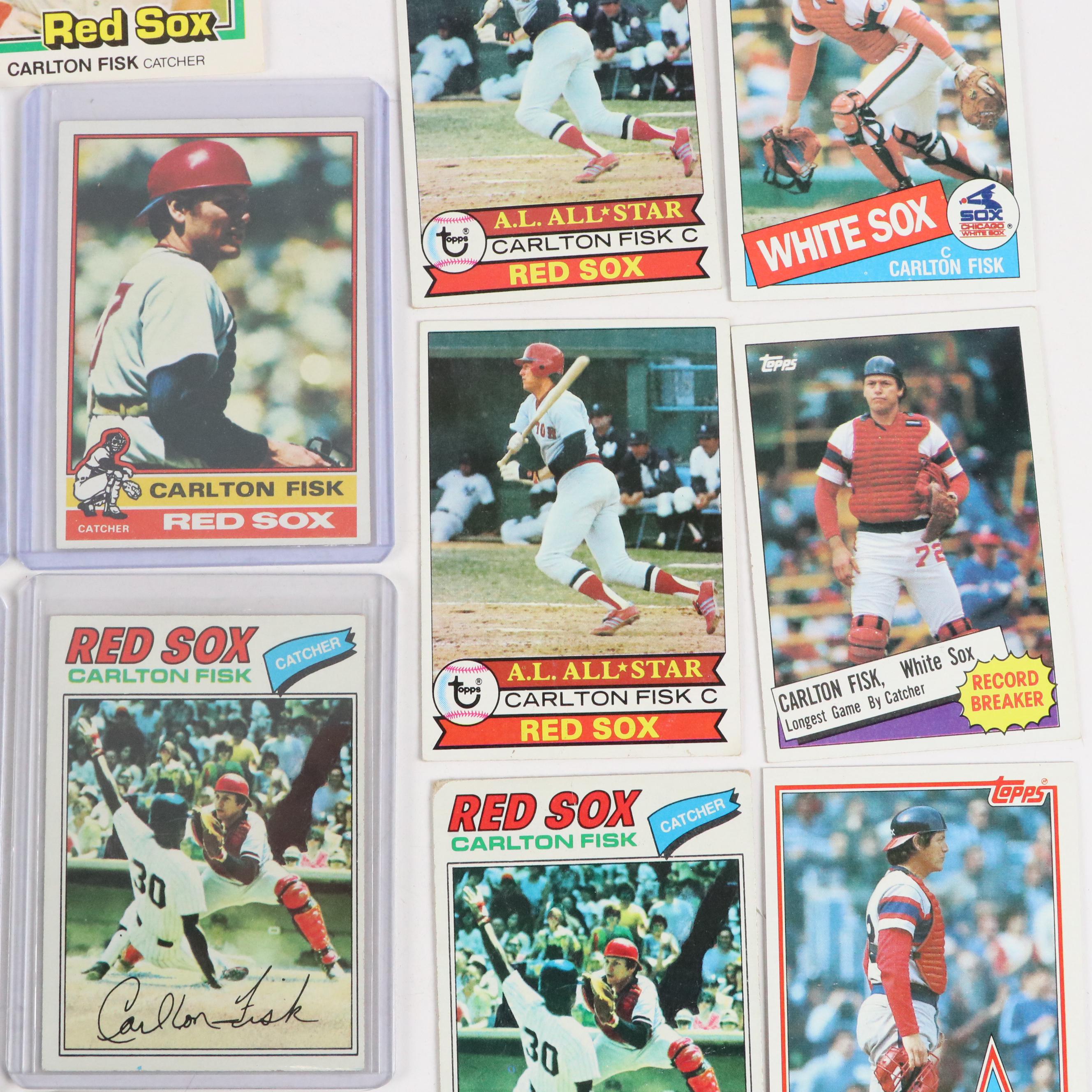 Carlton Fisk Baseball Cards Featuring 1972 Topps Rookie and More