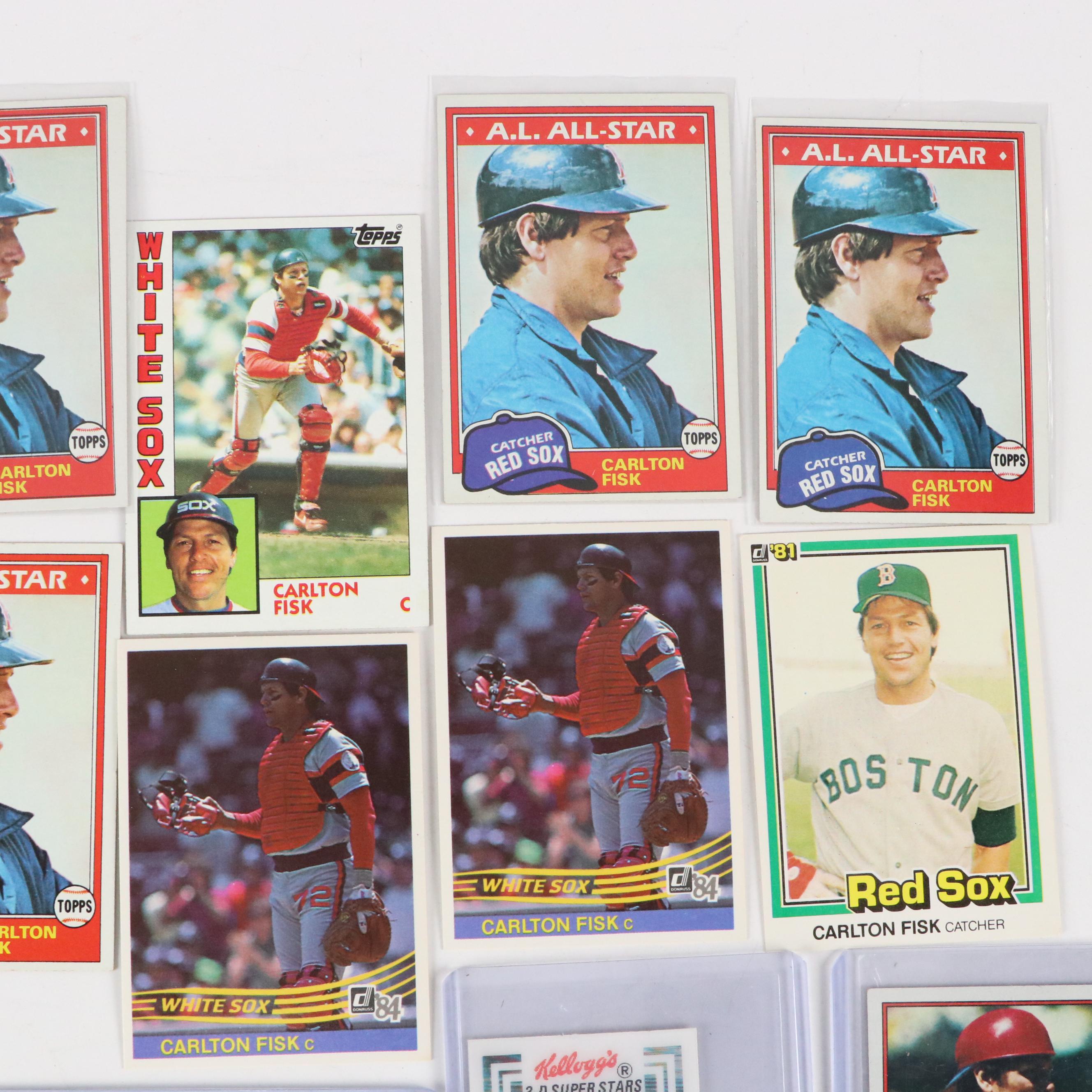 Carlton Fisk Baseball Cards Featuring 1972 Topps Rookie and More