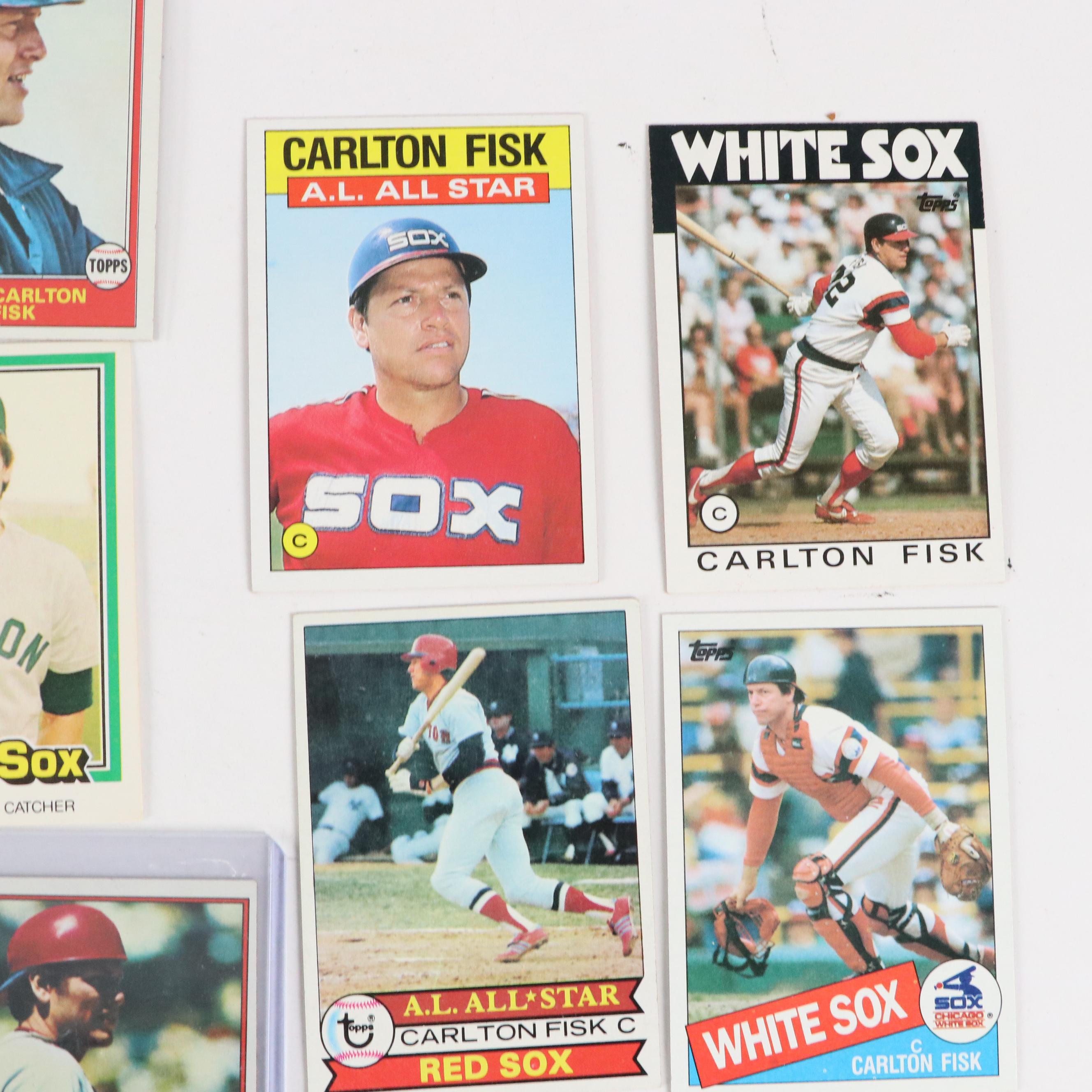 Carlton Fisk Baseball Cards Featuring 1972 Topps Rookie and More
