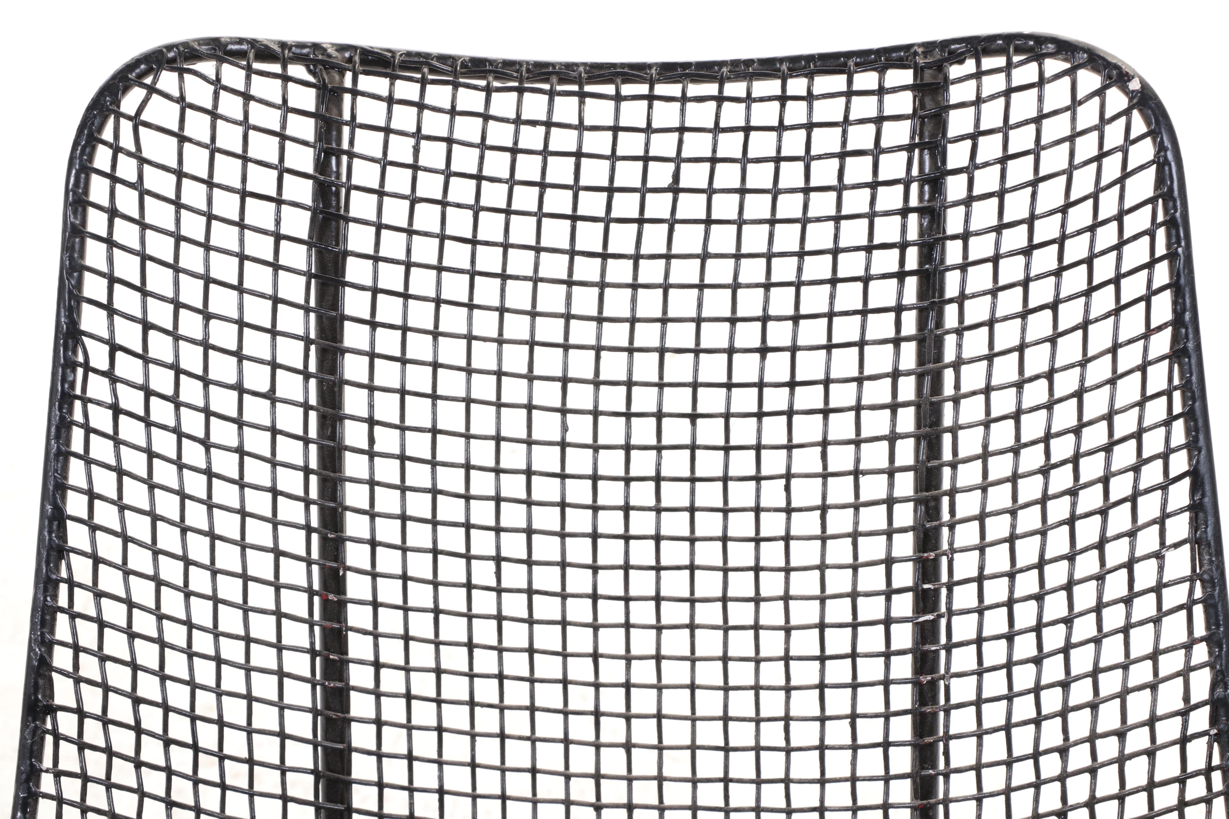 Four Russell Woodard "Sculptura" Painted Steel and Wire Mesh Armchairs, c. 1960