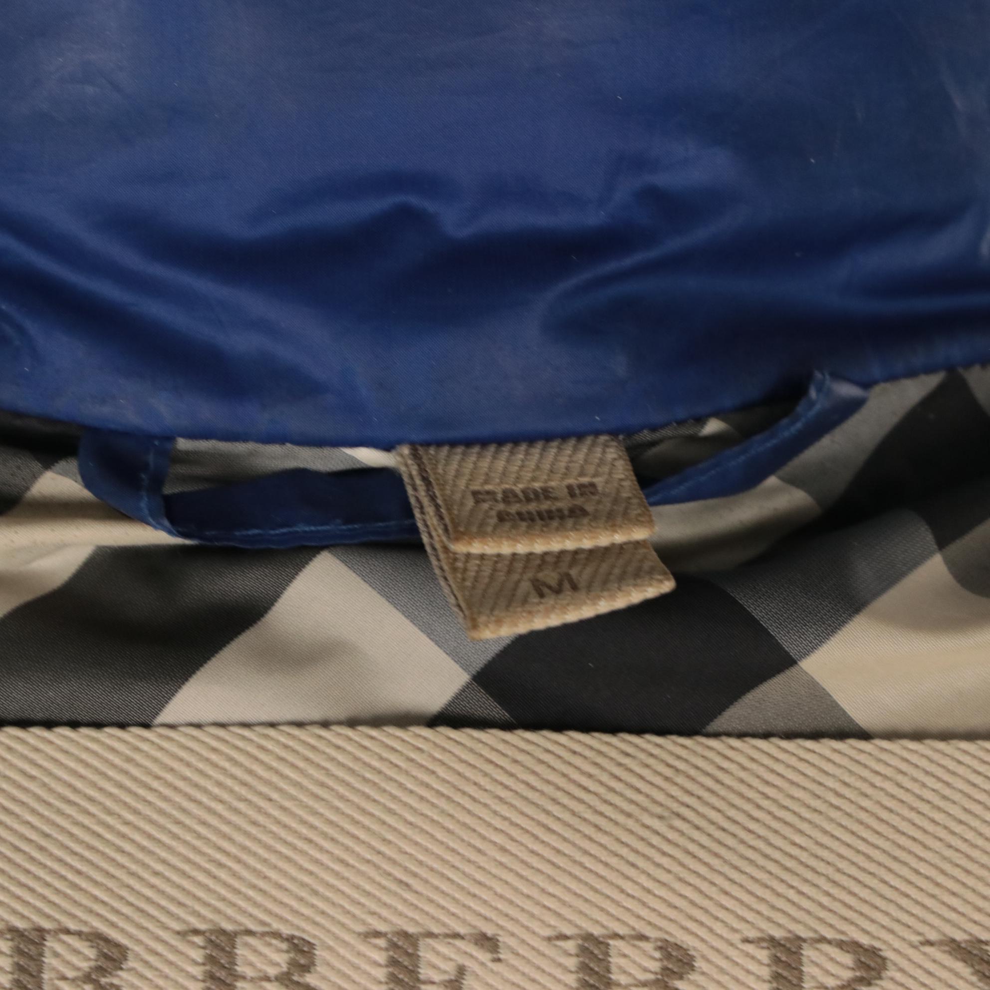 Burberry Brit Blue Quilted Down Puffer Zip and Snap-Front Jacket