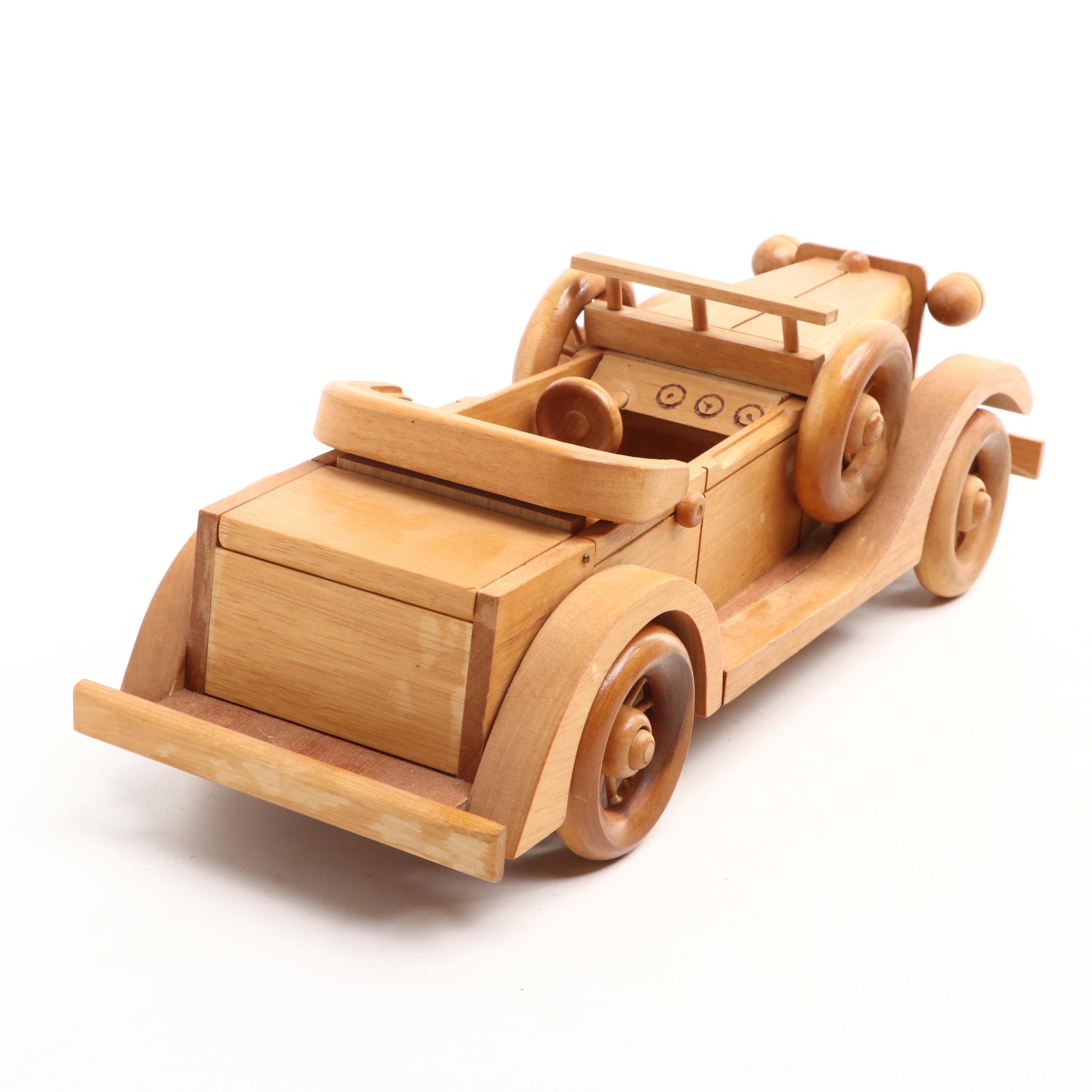 Classic Car Wooden Art Collection Toy Vehicle with Other Hand-Carved Toy Cars