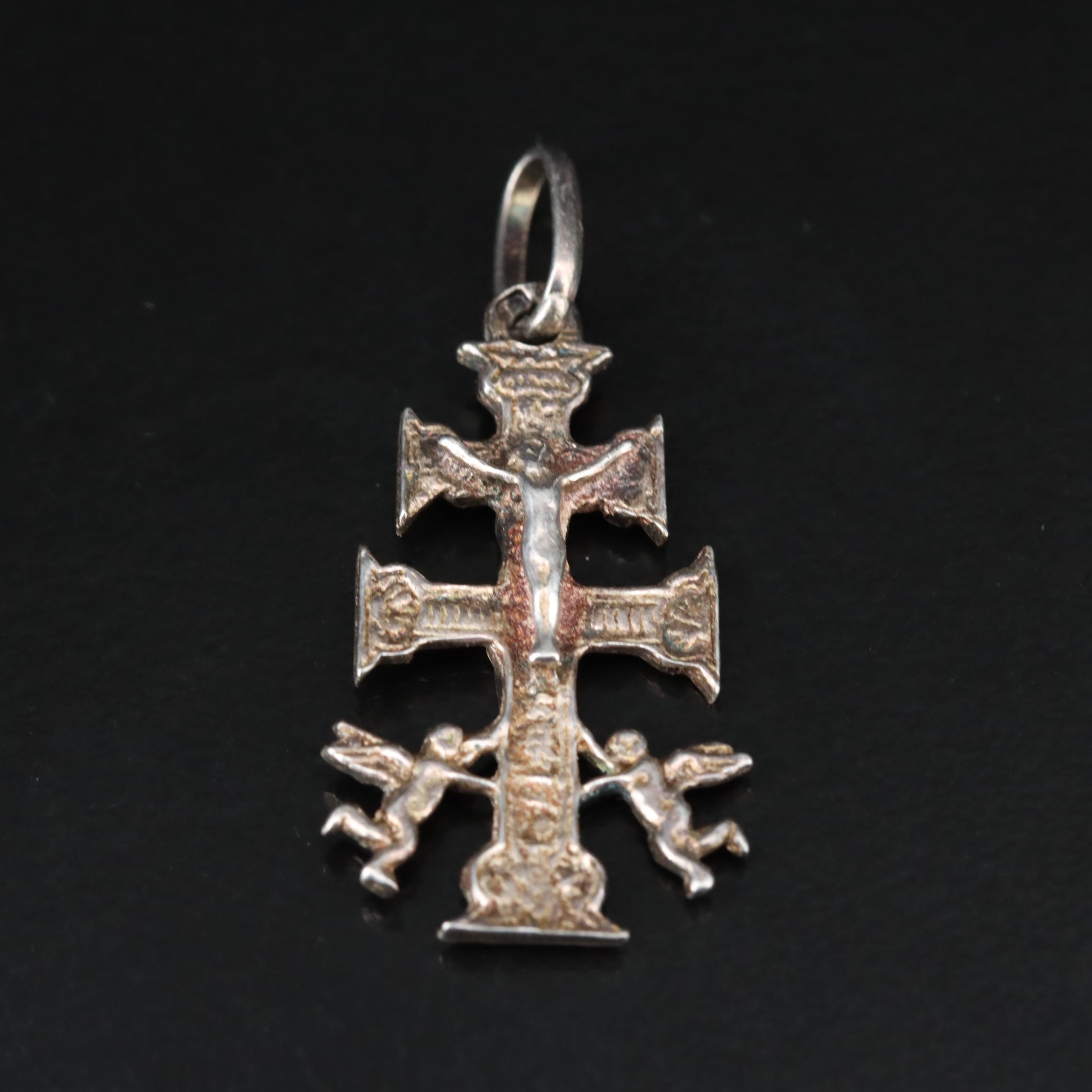 Sterling Lorraine Cross Pendant