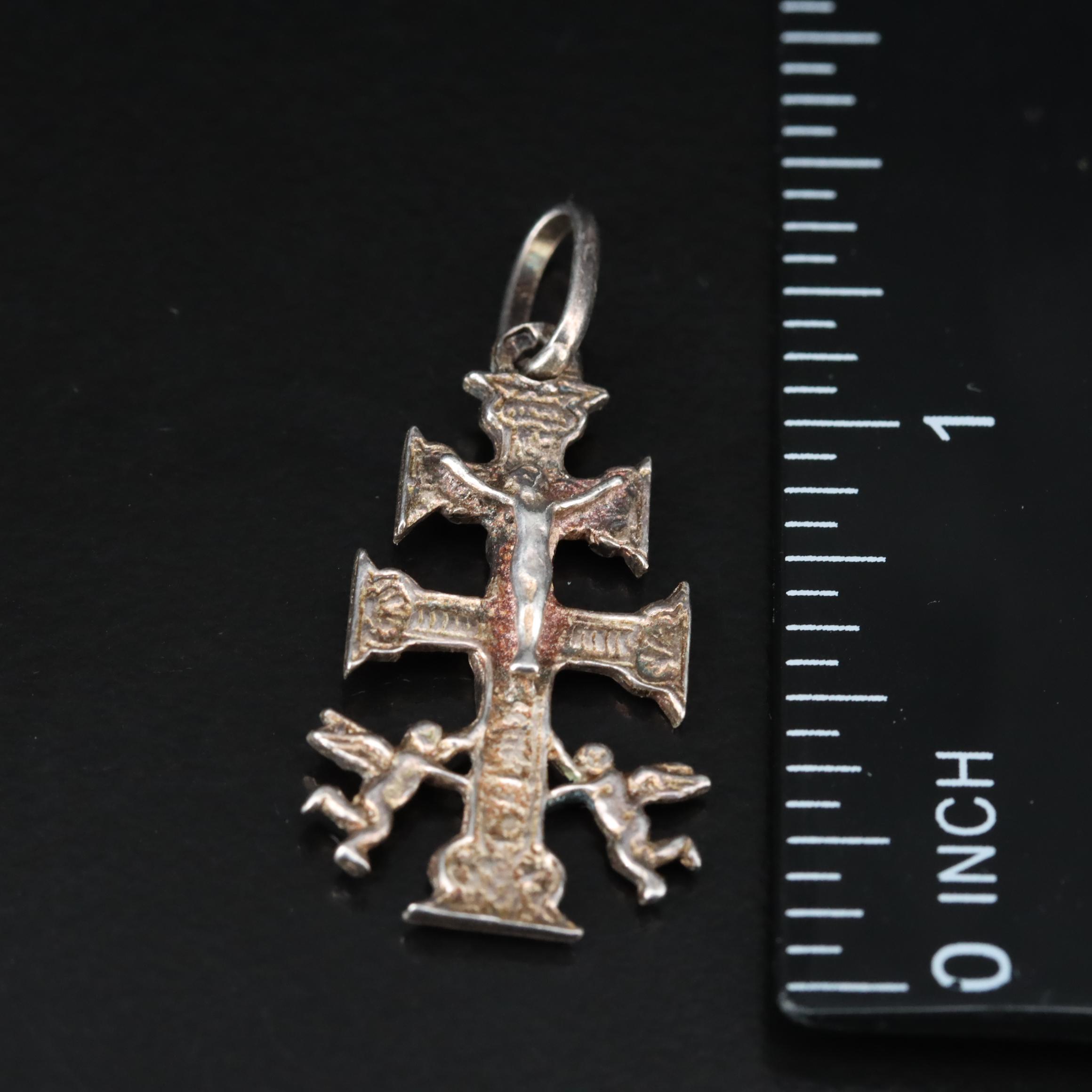 Sterling Lorraine Cross Pendant