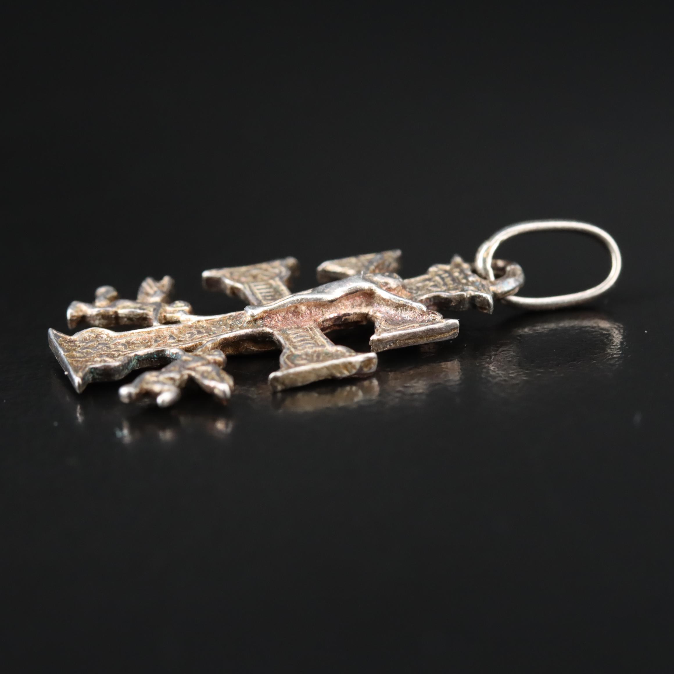 Sterling Lorraine Cross Pendant