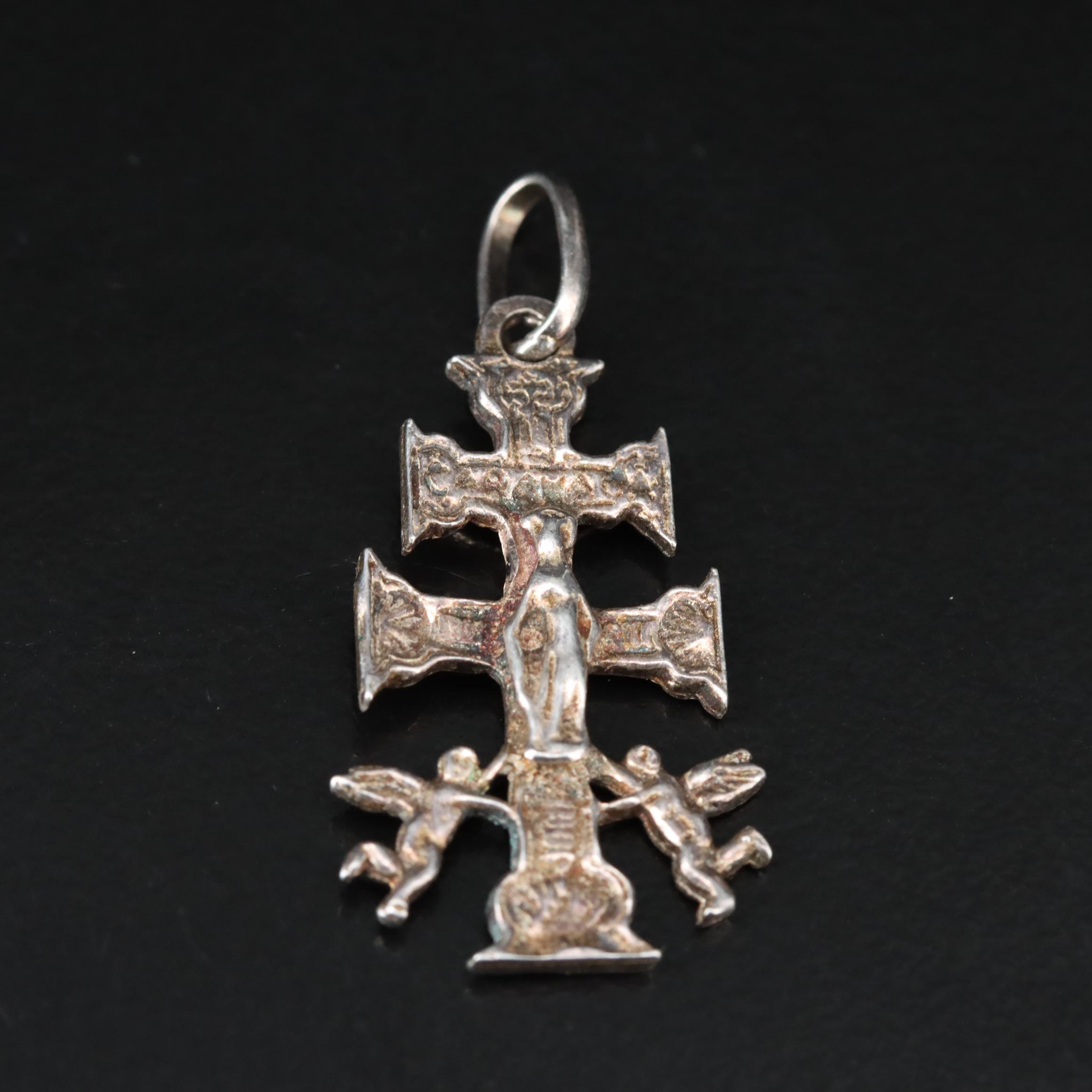 Sterling Lorraine Cross Pendant