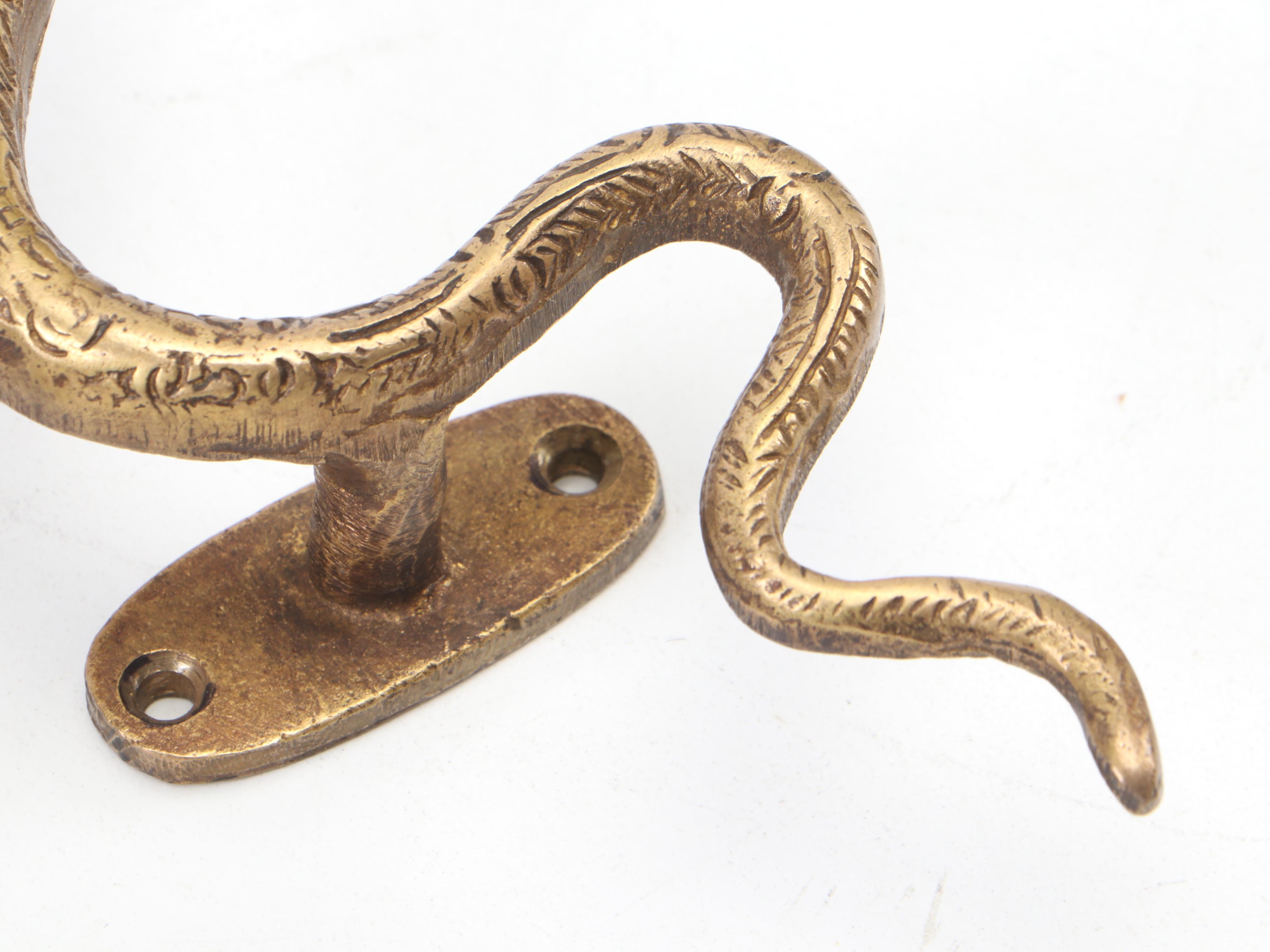 Eyes of India Cast Brass Cobra Snake Shaped Door Handles