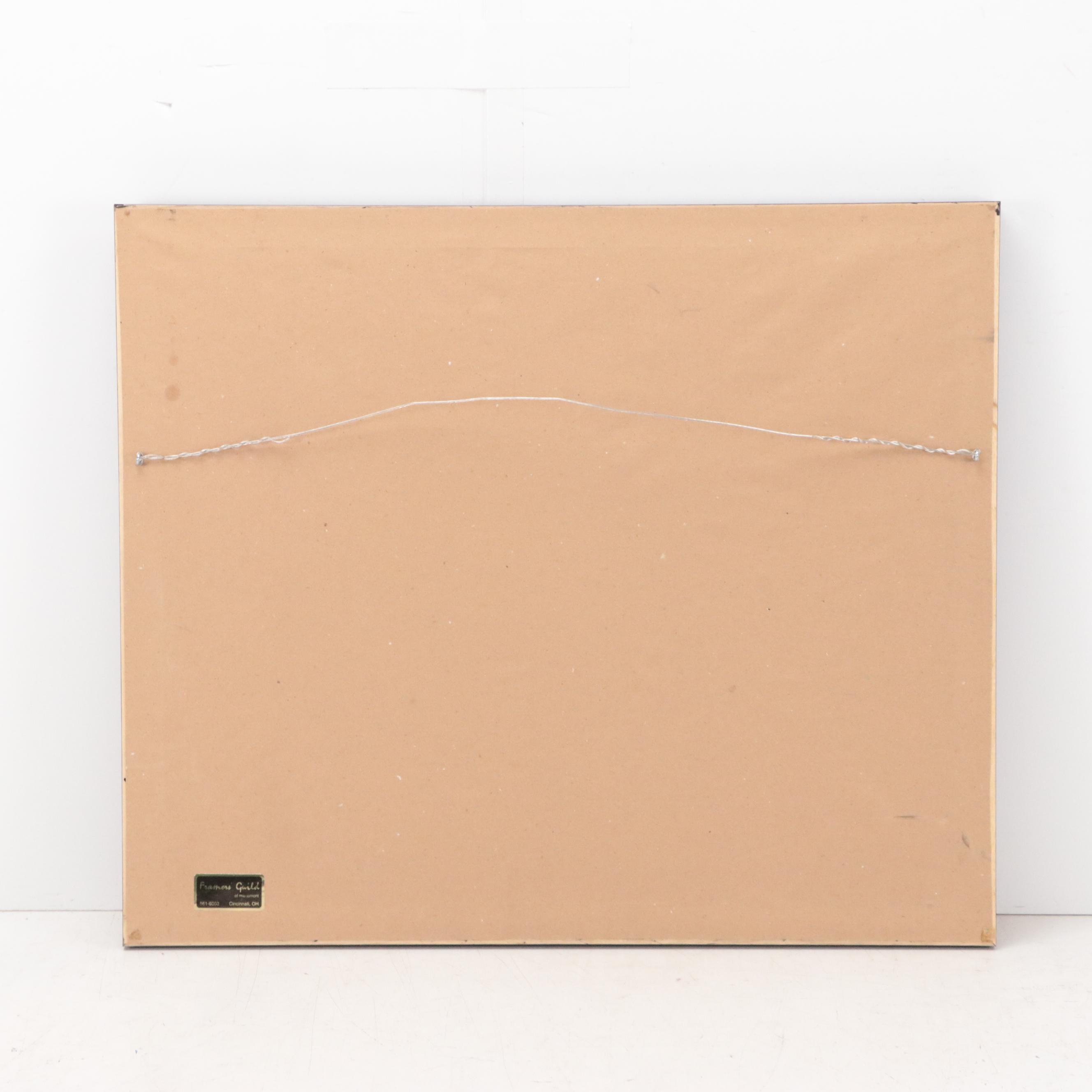 Offset Lithograph After Charles Wysocki of Lighthouse Winter Scene