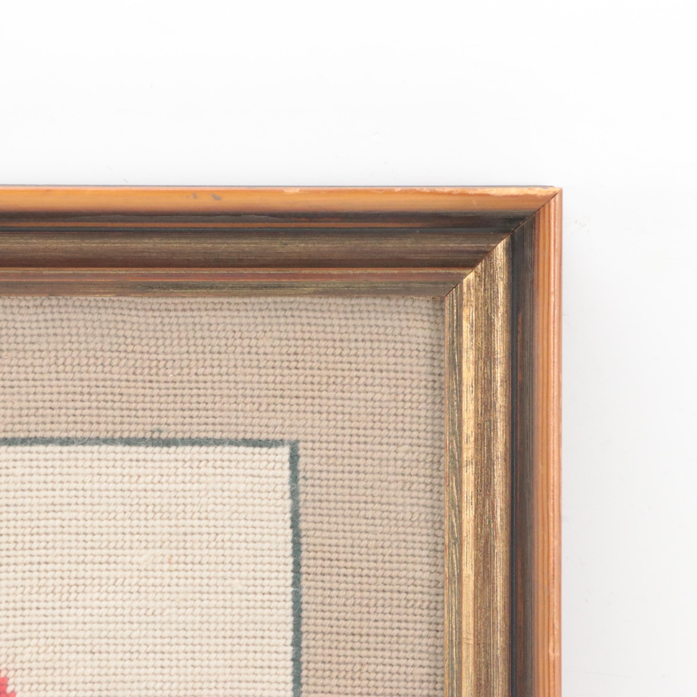 Needlepoint Wall Hanging After Édouard Manet "Manet's Boy with Cherries"