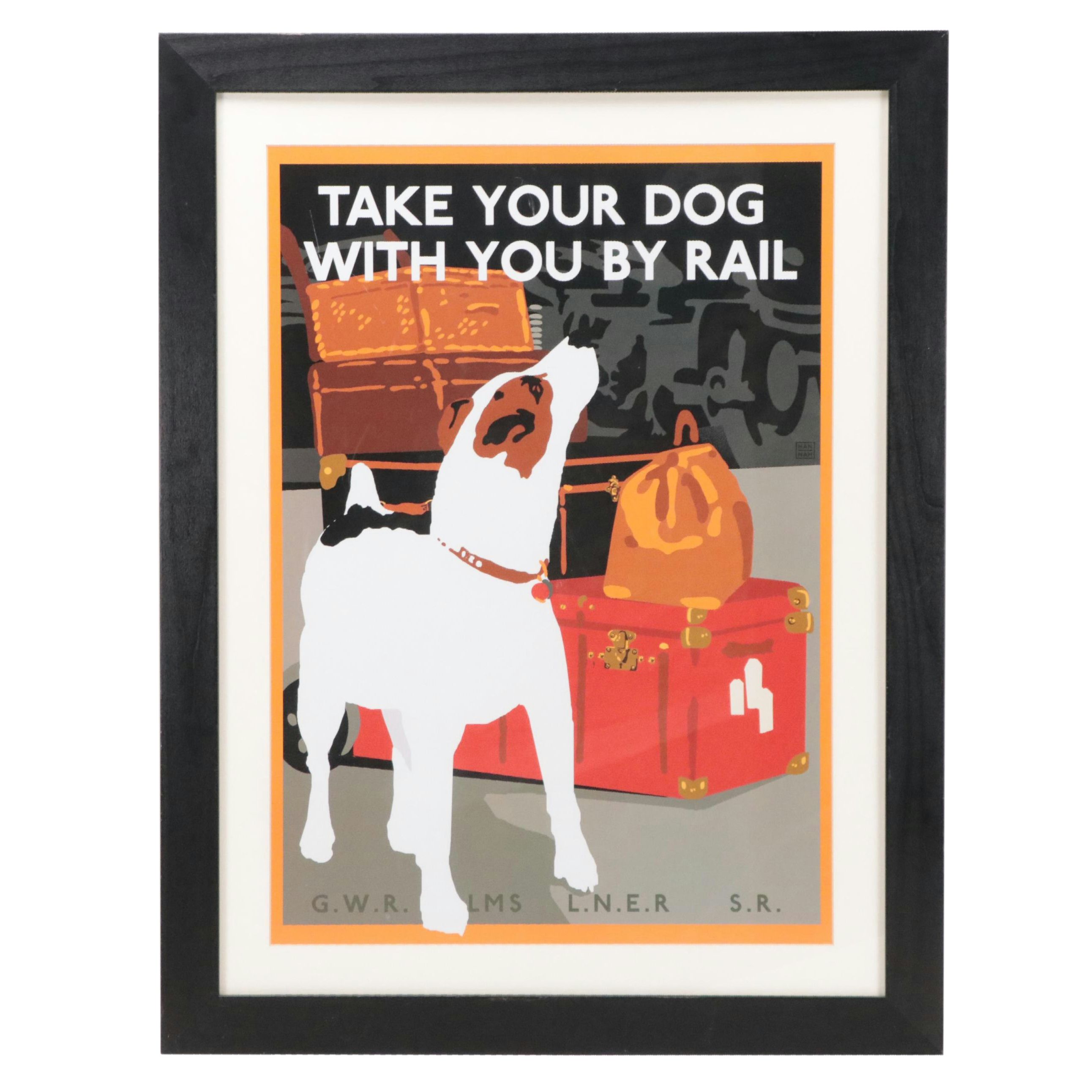 Giclée "Take Your Dog With You By Rail" Train Travel Poster