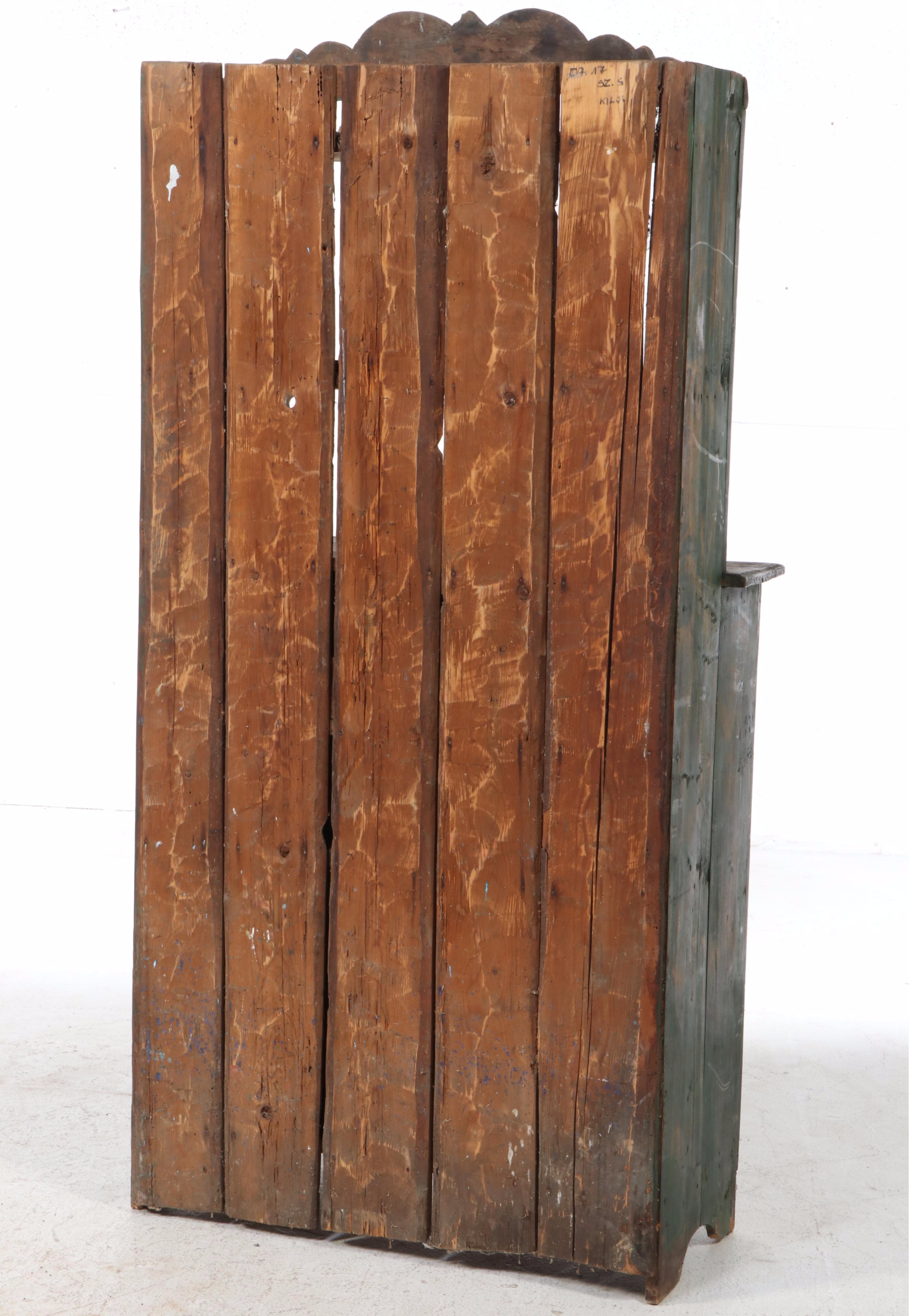 European Primitive Painted Pine Cupboard