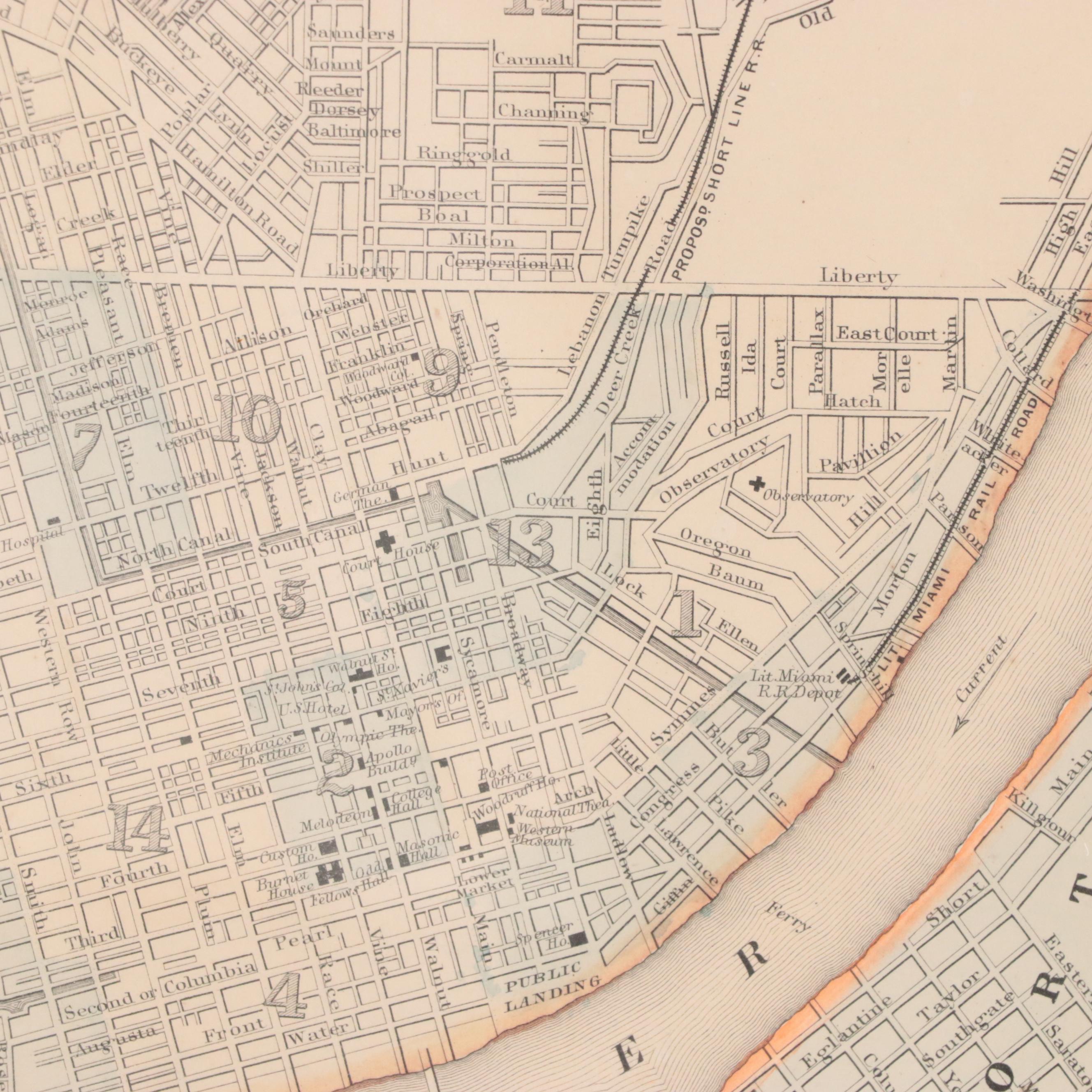 Lithograph Map "Plan of Cincinnati and Vicinity," 1860