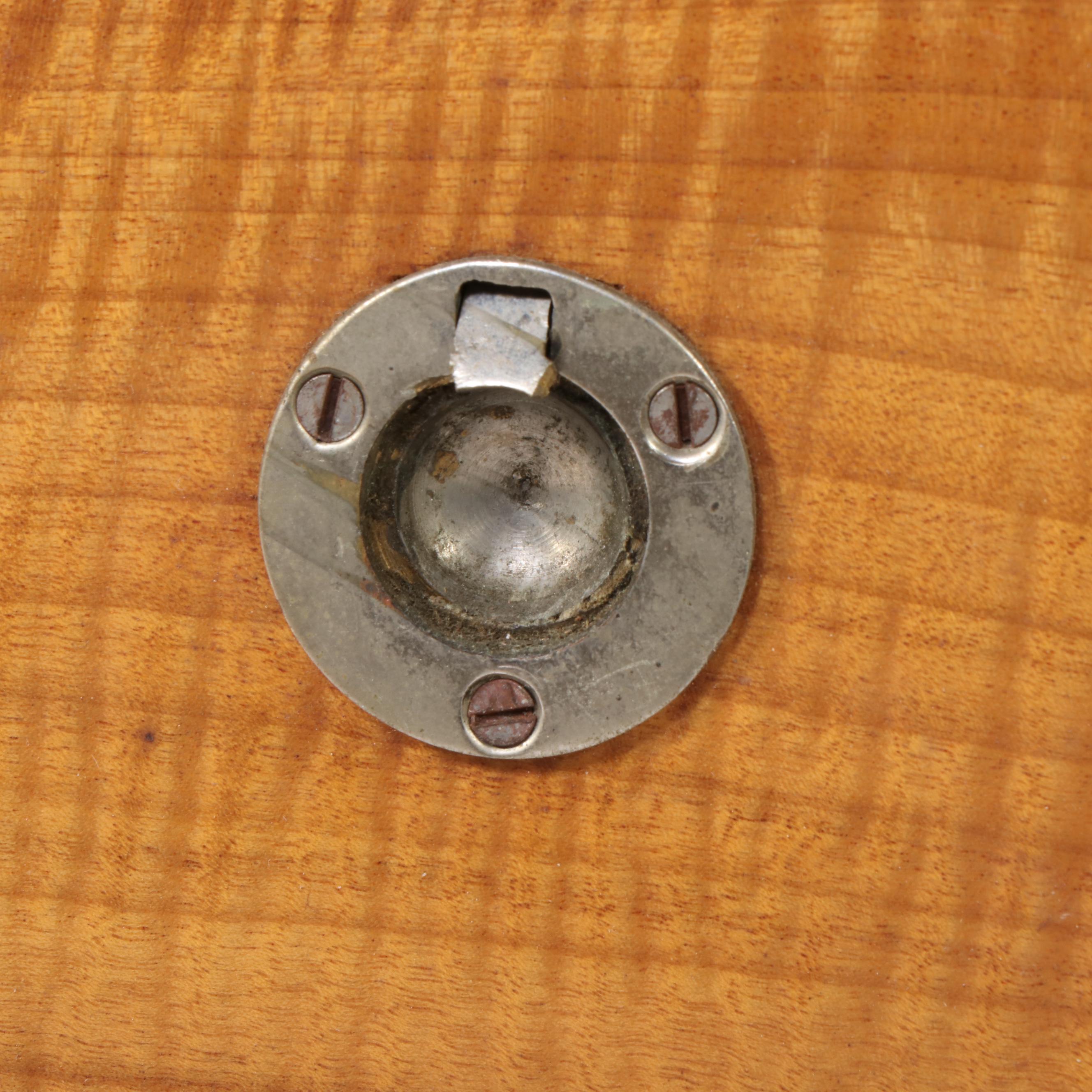 Bespoke Tiger Maple and Monogram Marquetry Humidor Cabinet, Circa 1900