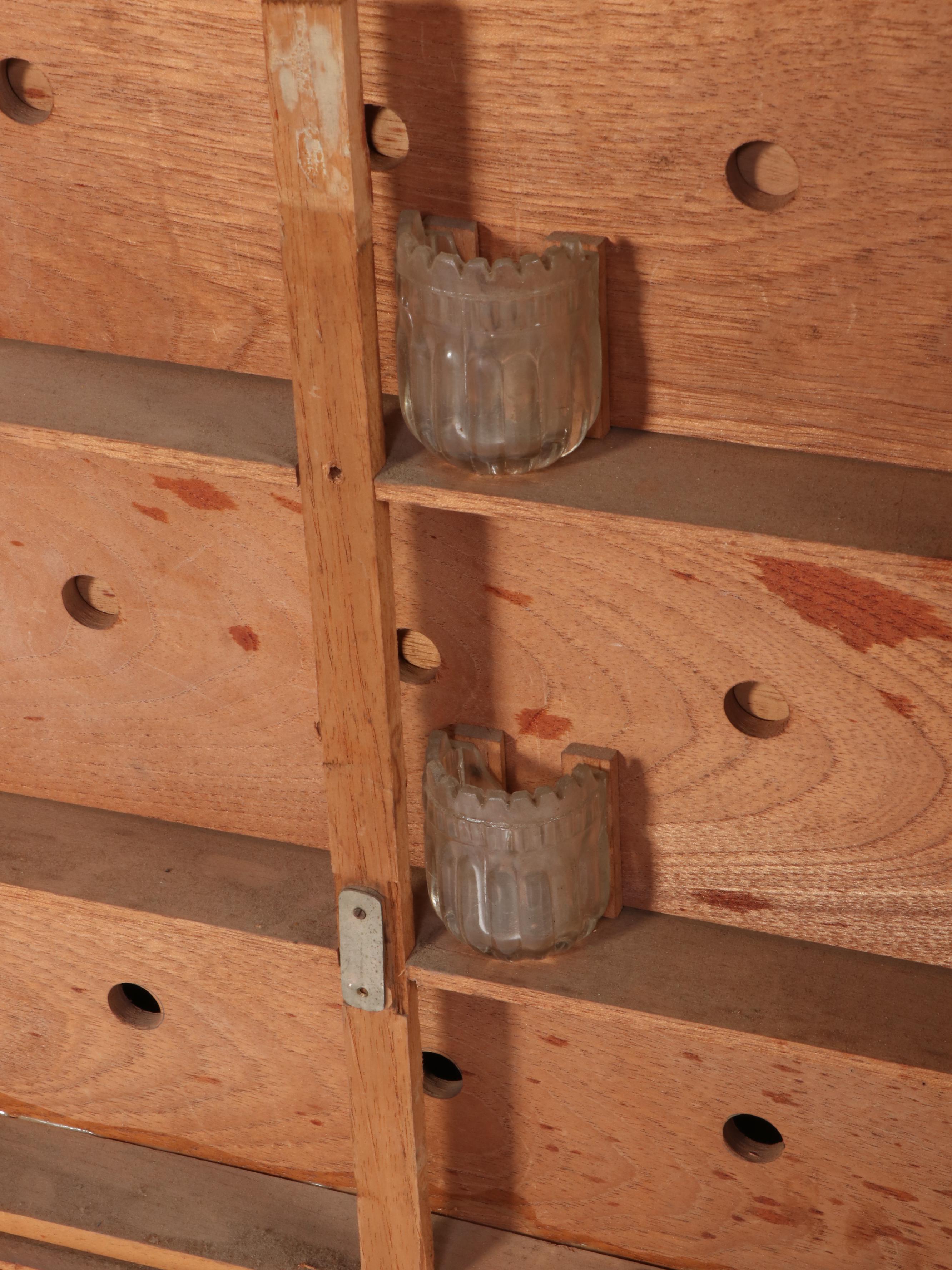 Bespoke Tiger Maple and Monogram Marquetry Humidor Cabinet, Circa 1900